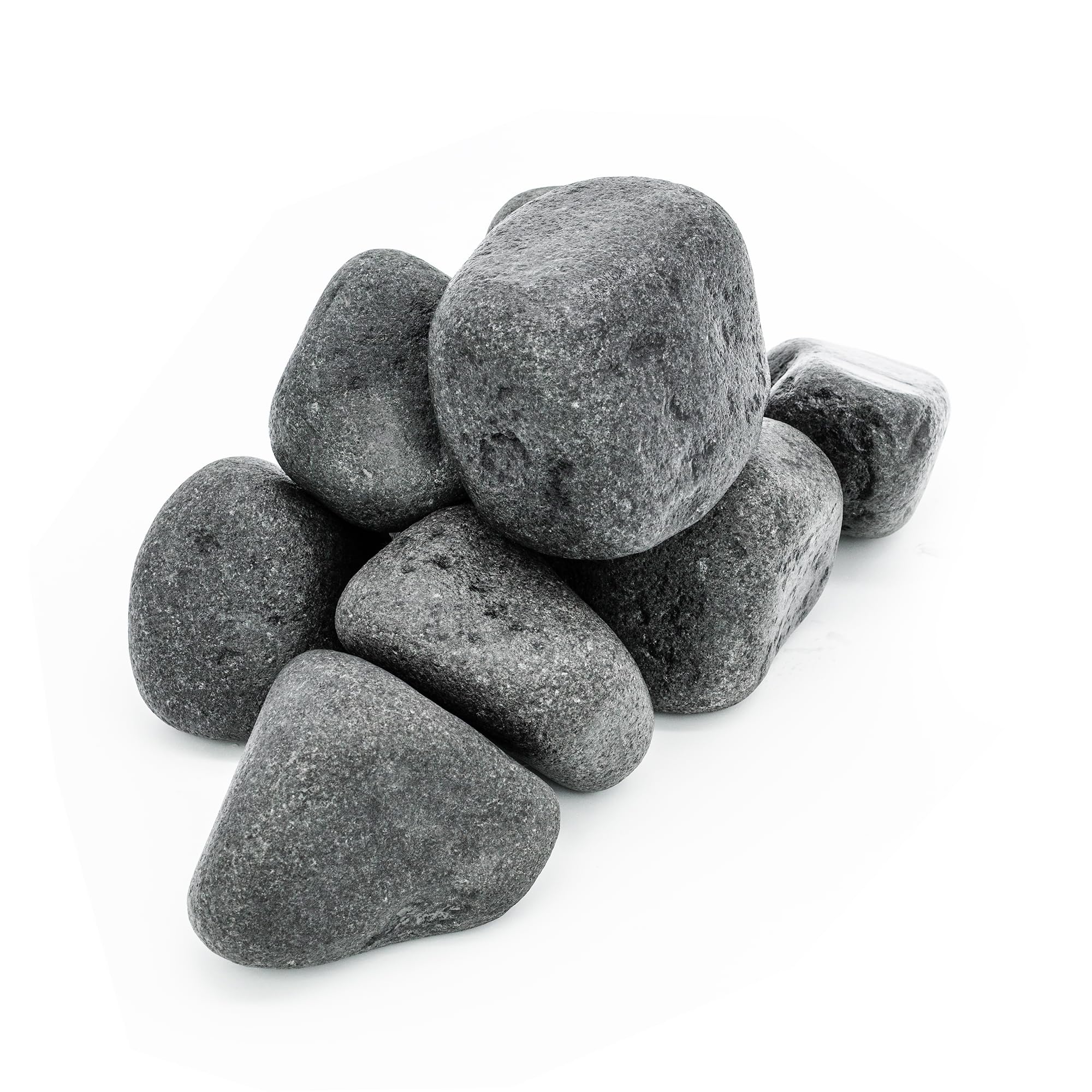 Piedras de Sauna 15 kg – Olivine-Diabase redondeadas 10-15 cm, ideales para estufa de sauna de leña e infusión