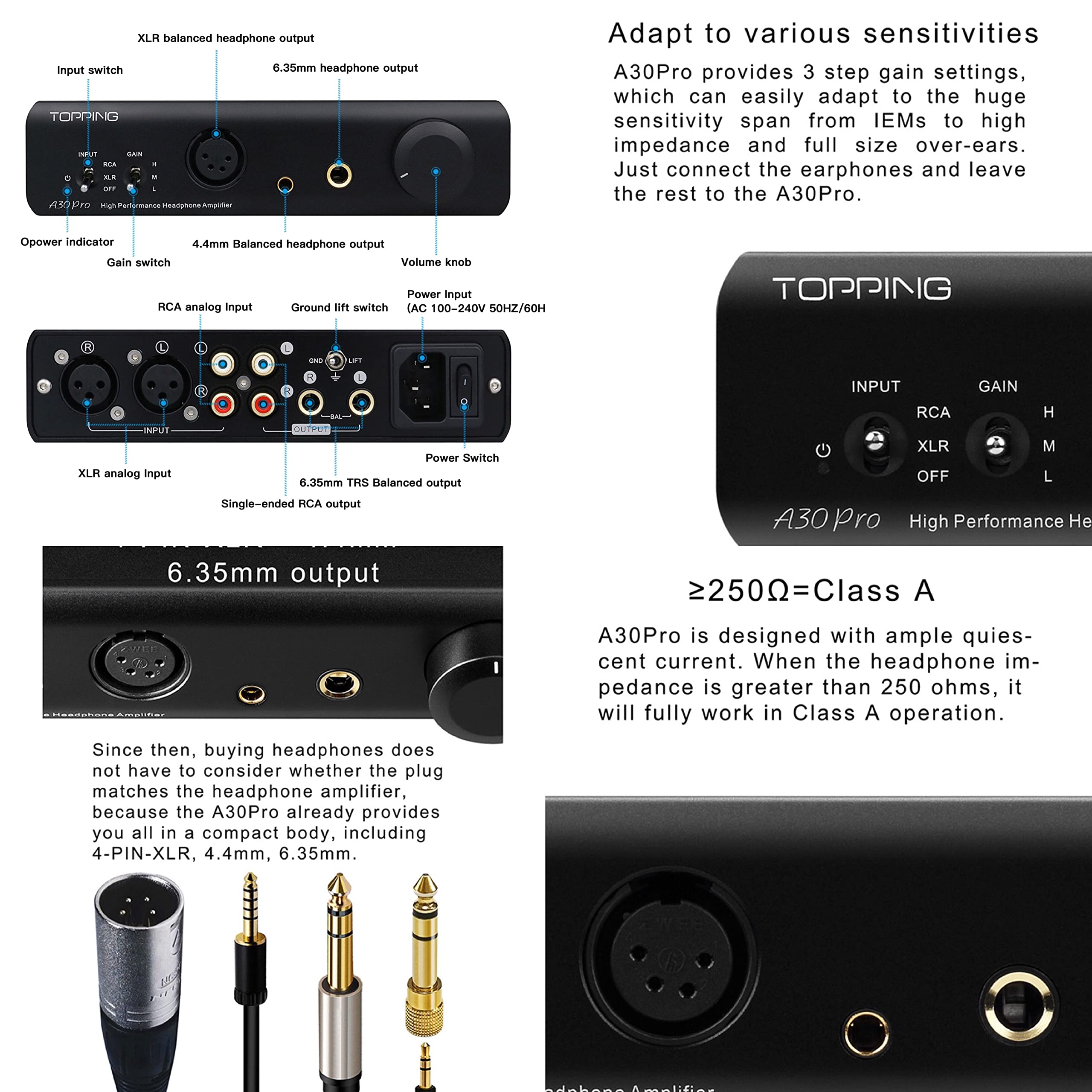 Amazon.co.jp: TOPPING A30 Pro NFCA ヘッドフォンアンプ SE