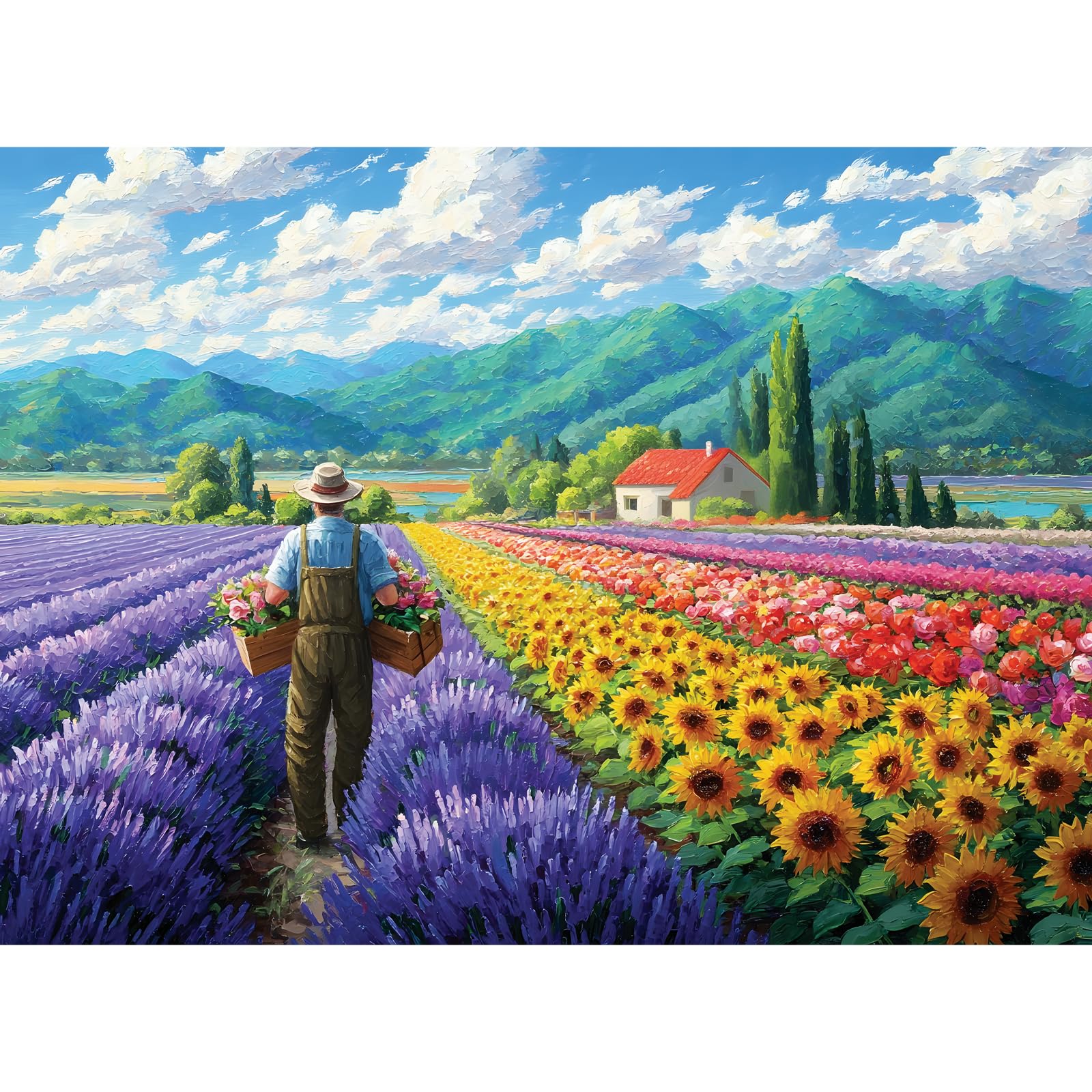 Amazon.com: Idyllic Flower Field 300 Piece Jigsaw Puzzle for