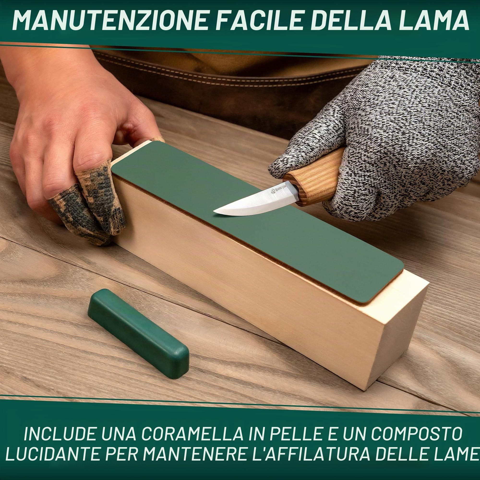 BeaverCraft S01 Set di coltelli per intaglio di cucchiai di legno Kit di strumenti per la fabbricazione di cucchiai Coltello da intaglio Coltello a uncino per destrimani Ciotola Tazza Kuksa