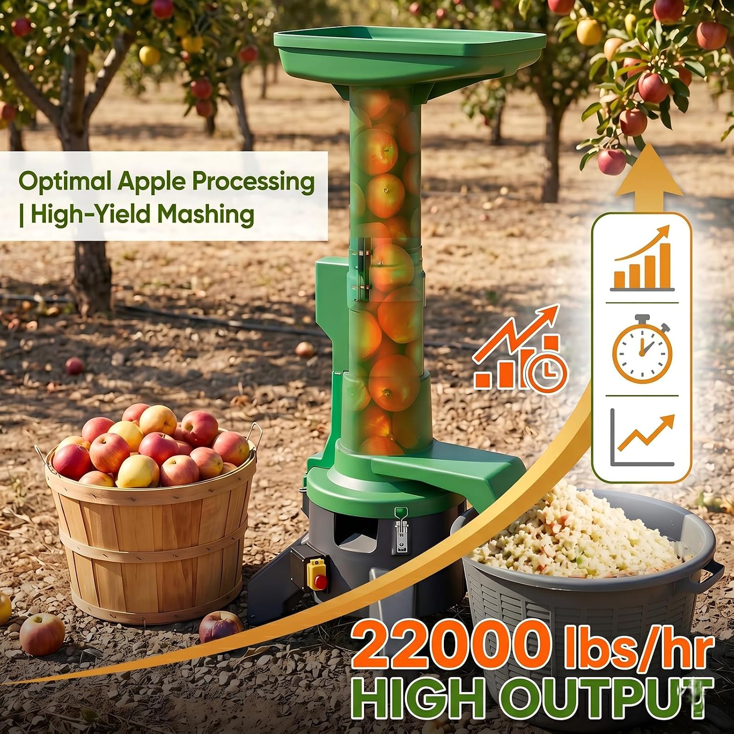 Electric Fruit Crusher & Apple Mill for Cider Making