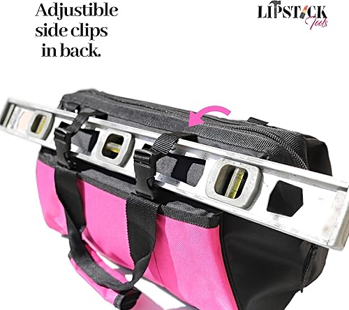 Miniatura 7 de Organizador de bolsas de herramientas de boca ancha multiusos de 18 pulgadas con cremallera superior. Ideal para mejoras del hogar/herramientas de