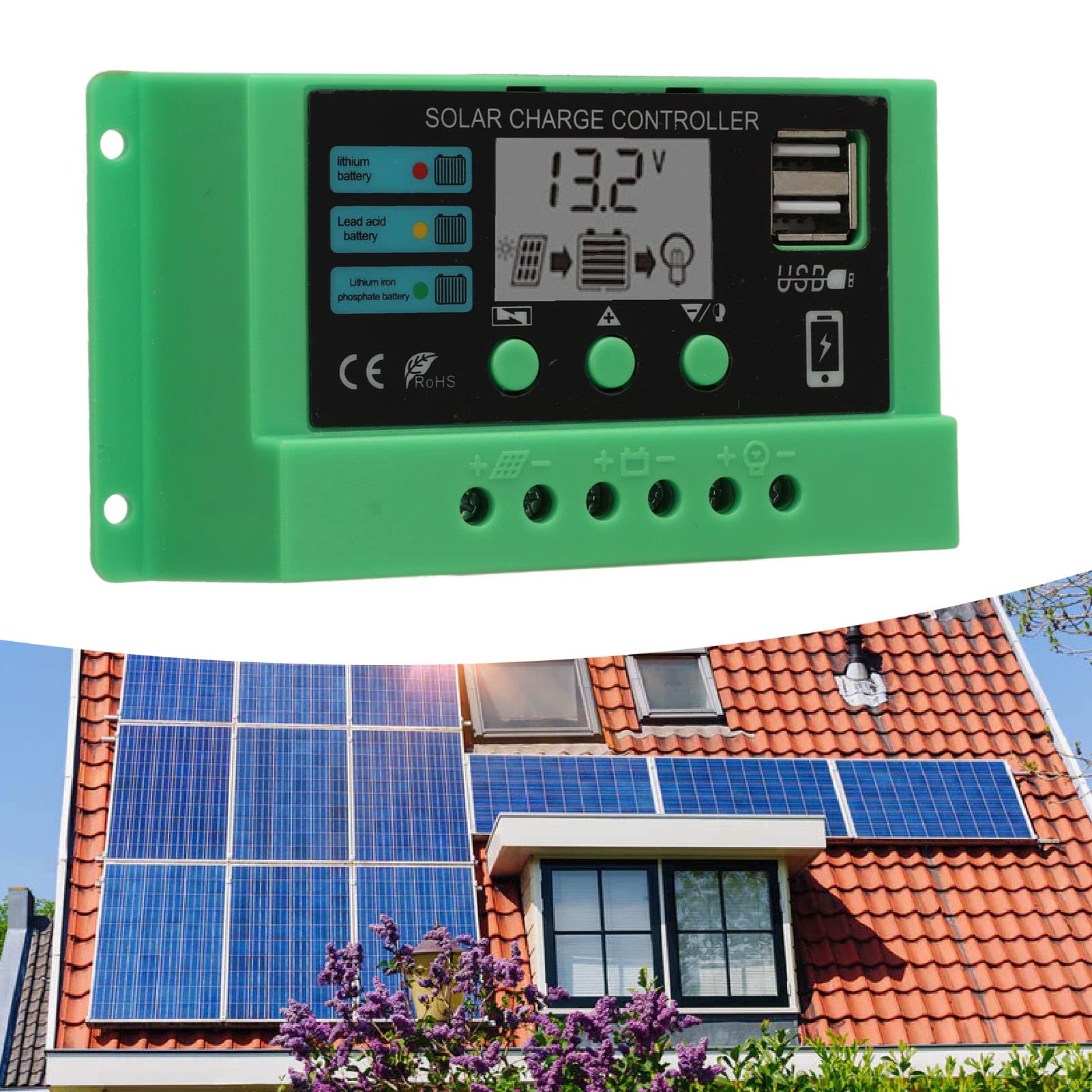 Regolatore Carica Solare PWM 12V/24V 20A - Display LCD, Protezioni Integrate, USB Per Impianti Casa - Foto 11