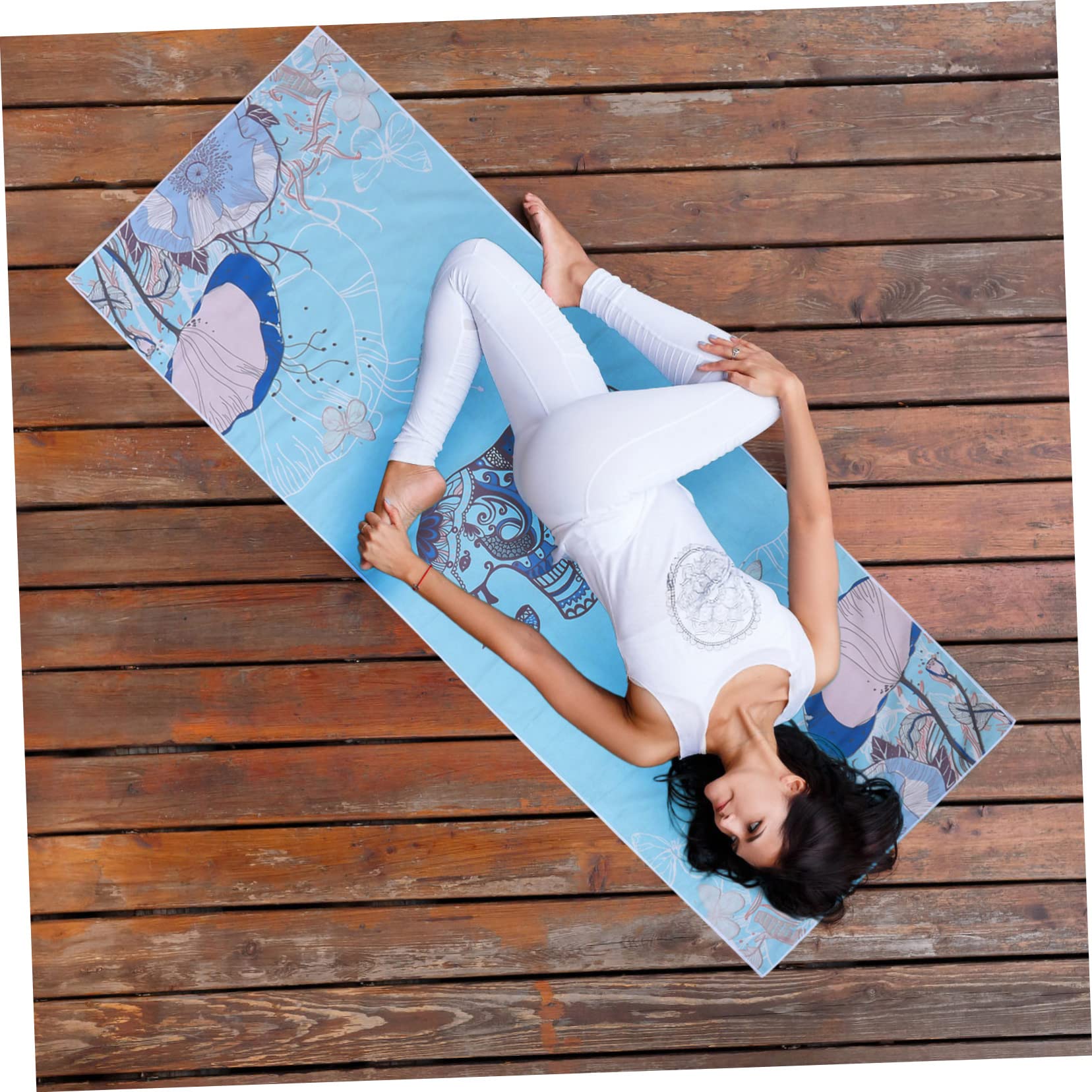 HANABASS 1pezzi Tappetino Yoga Vintage Antiscivolo Tappetino Yoga Stampato Chic per Fitness all Aperto