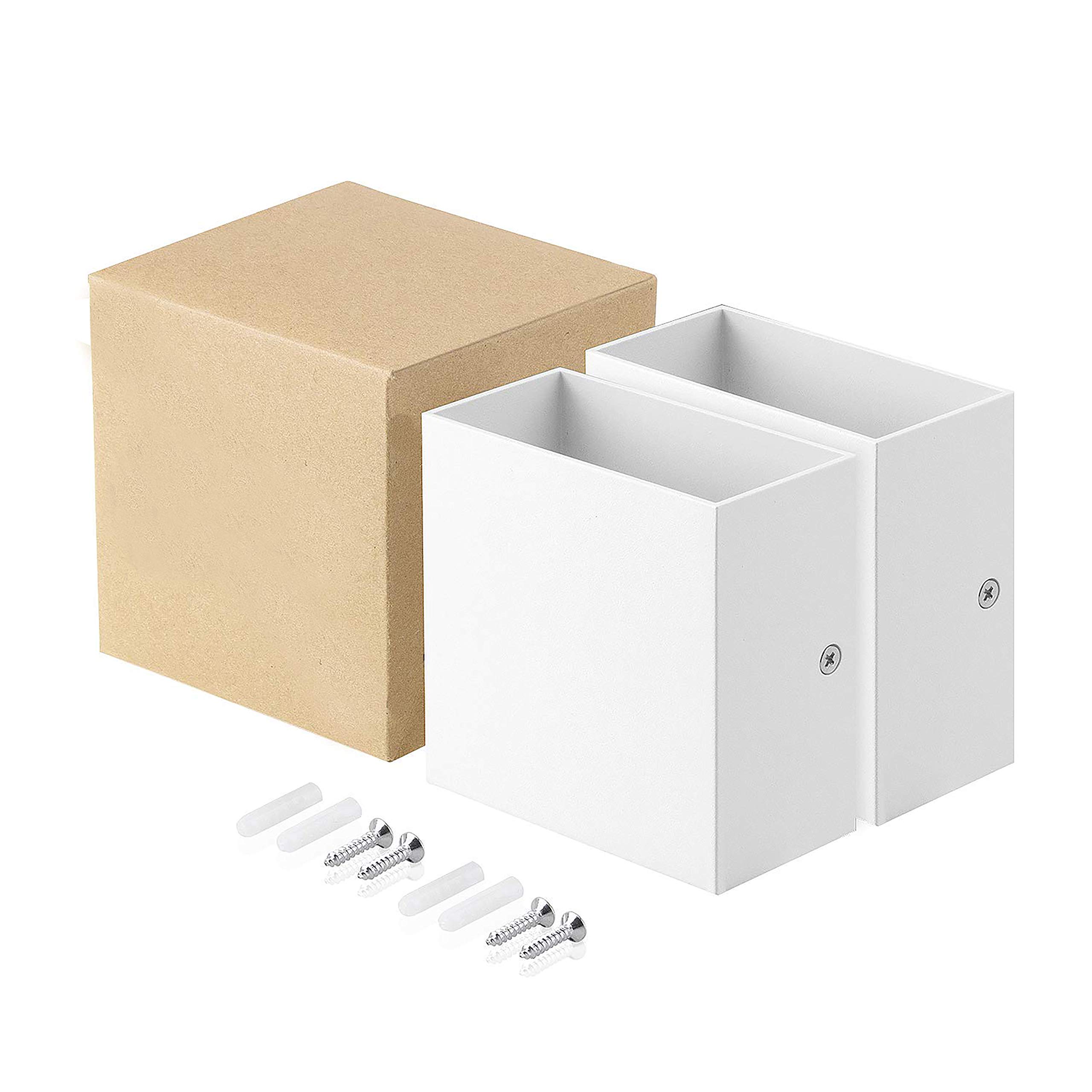Applique da Parete Interno Moderno Led, 2 Pezzi 7W Lampada da Parete in Alluminio Bianco Caldo 3000K Lampada da Muro per Salotto, Bagno, Camera da letto