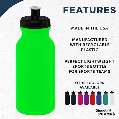 Miniatura 3 de DISCOUNT PROMOS Botellas de agua de 20 onzas con tapa a presión, paquete a granel, perfectas para gimnasio, senderismo, campamento, deportes al aire