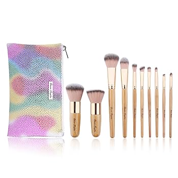 Amazon.com: 10 Pcs Makeup Brush Set Professional Bamboo