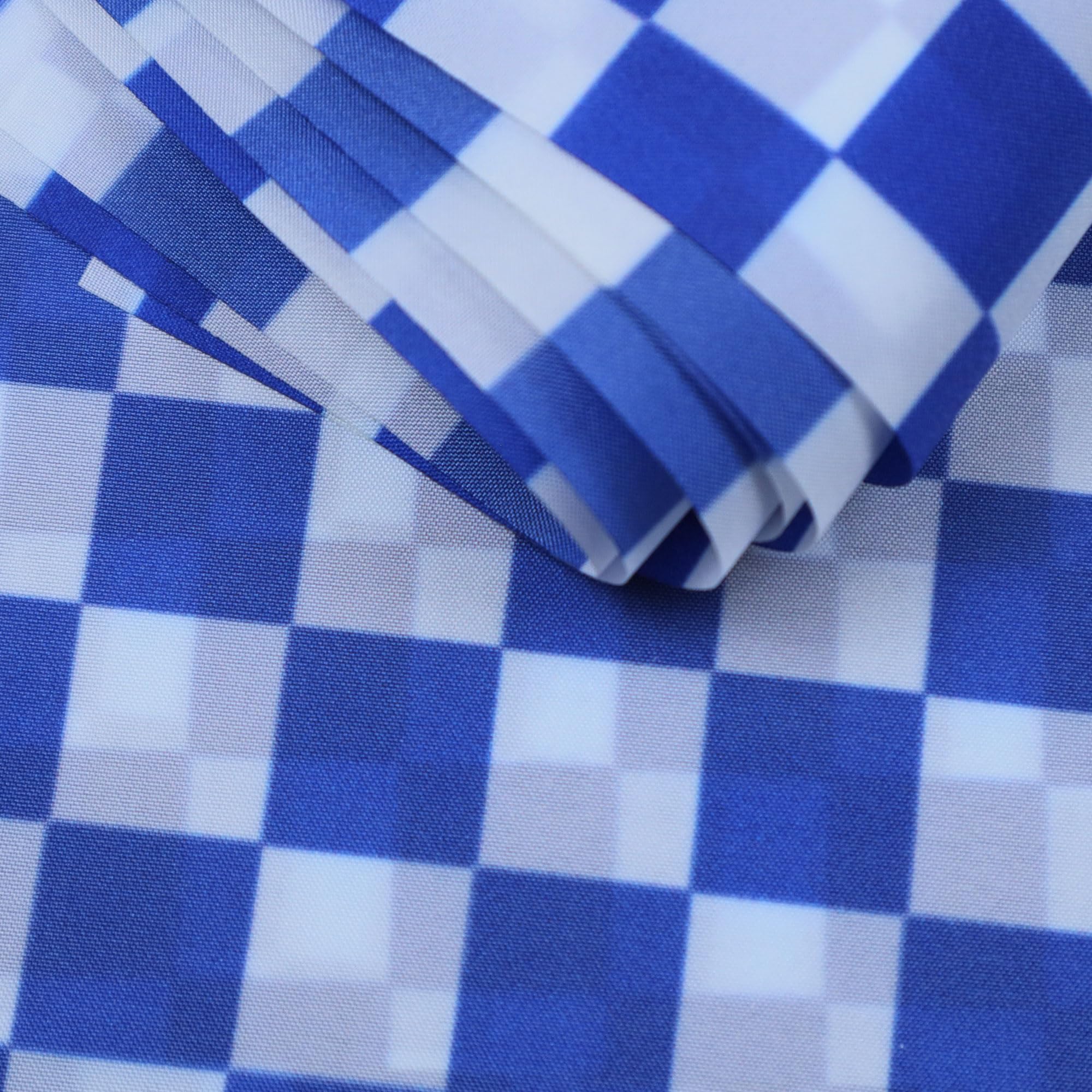 AZ FLAG Ghirlanda 6 Metri 20 Bandiere A Scacchi Blu Marino E Bianchi 21x15cm, Bandiera Scacchiera Blu E Biancha 15 x 21 cm - Festone Bandierine - 5