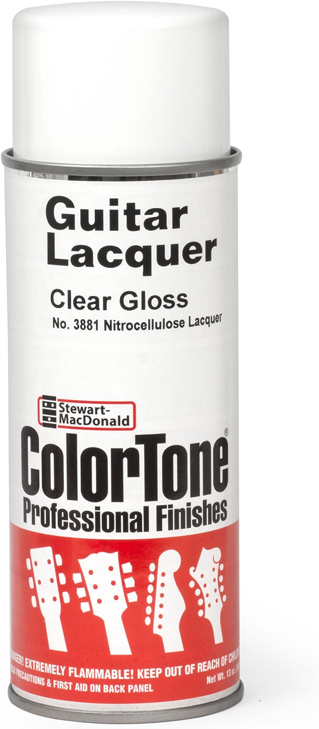 ColorTone Nitrocellulose Guitar Lacquer Spray - Clear Gloss 13oz Aerosol Can - Fast-Drying Professional Wood Finish for Guitar, Bass & Instrument Refinishing