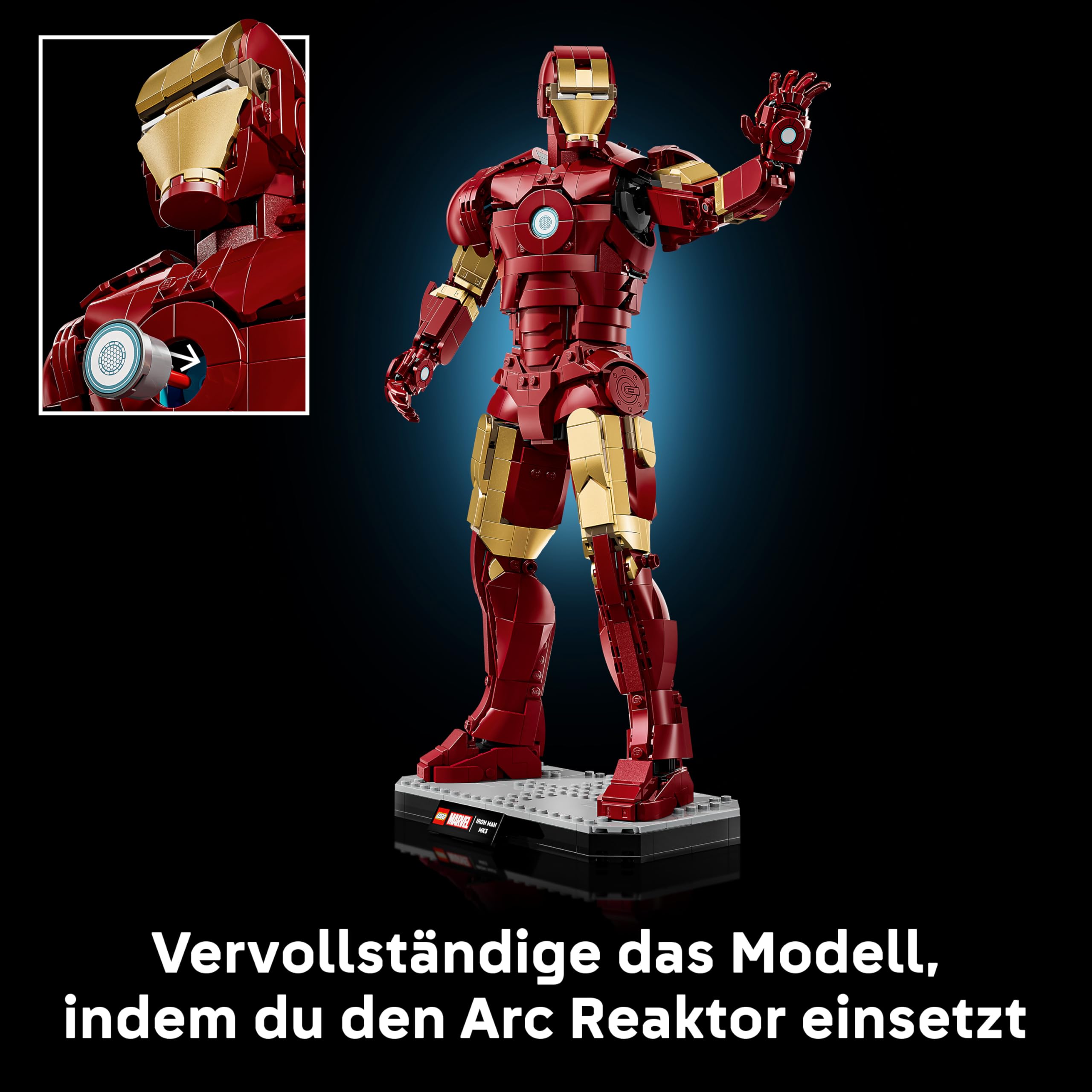 LEGO | Marvel Iron Man Mark 3 Sammleredition - Avengers Bauset für Erwachsene - Modellbau mit Minifigur, Ständer und Namensschild - Kreatives Geschenk für Männer, Frauen und Allen Fans - 76344