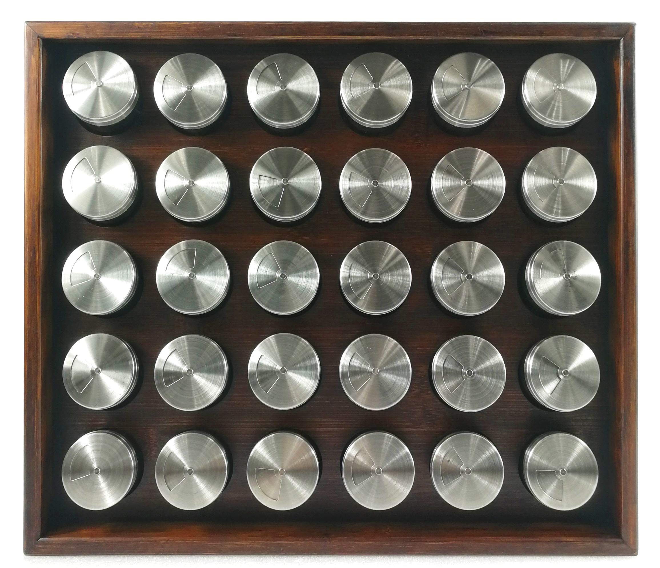 PALM NAKI Bamboo Spice Rack with 30 Glass Jars - Bamboo Wood Spice Rack Organizer, Spice Rack for Countertops, 16.25" x 14" x 4.75"