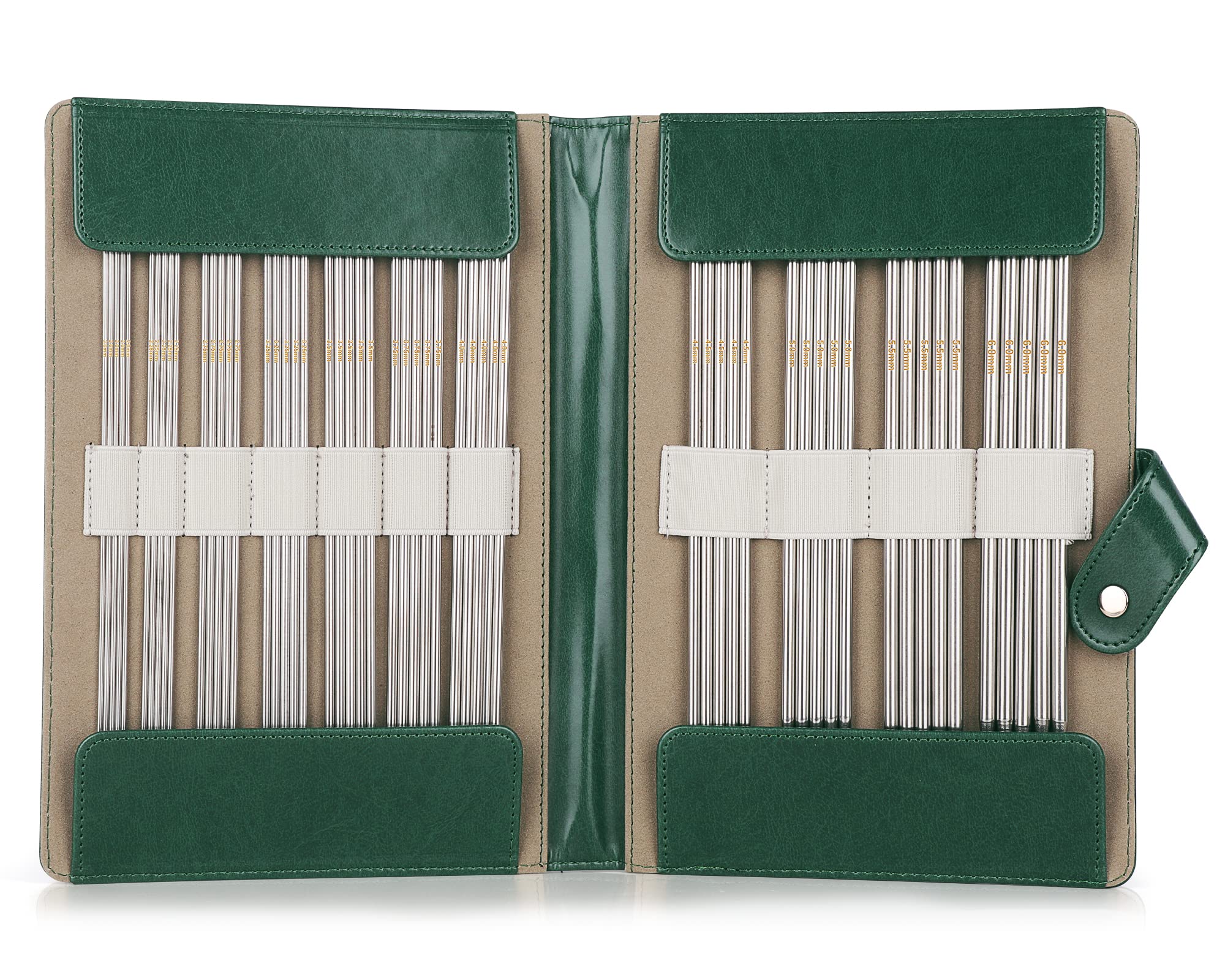 Coopay Double Pointed Knitting Pins Set, Metal Sock Needles 20cm Short, DPN Knitting Needles with Case, Double Point Needles for Sock Knitting, Light Double Ended Knitting Needles for Round Knitting