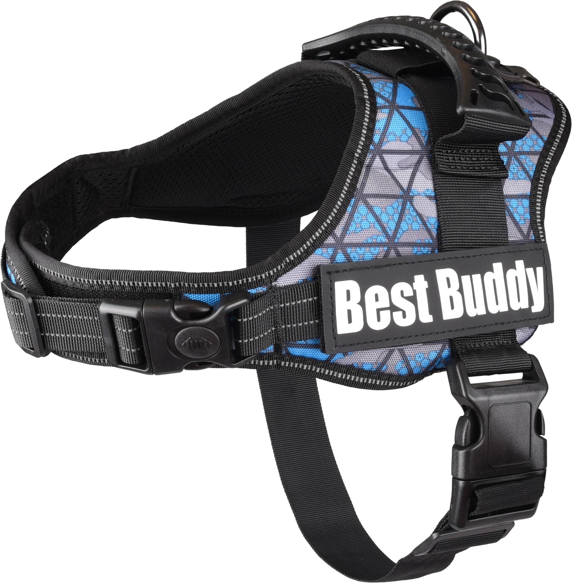 Harnais Best Buddy Pluto M bleu camouflage grid 38mm : robustesse et finitions premium