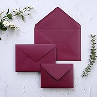 Vista 5 de PONATIA Paquete de 50 sobres A1, 3 58 x 5 18 pulgadas, sobres color burdeos perfectos para tarjetas de boda, tarjetas de confirmación, sobres
