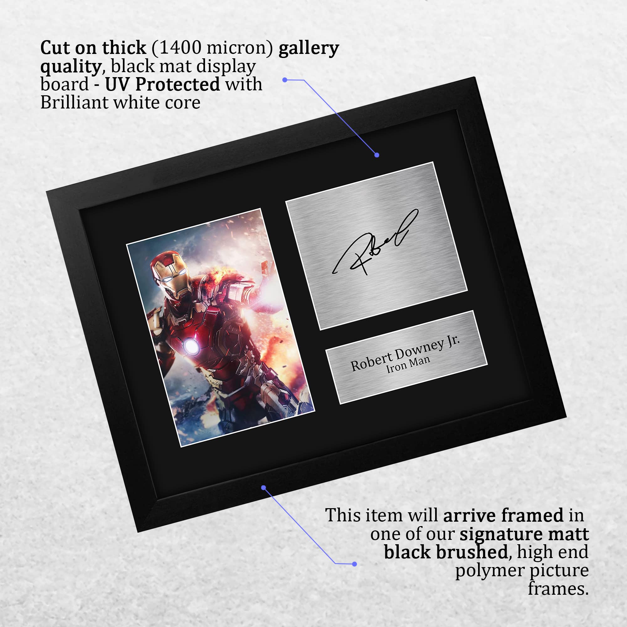 Robert Downey Jr. サイン 証明書付き Robert Downey Jr. as Iron Man (SWAU Witnessed) Signed Plaque
