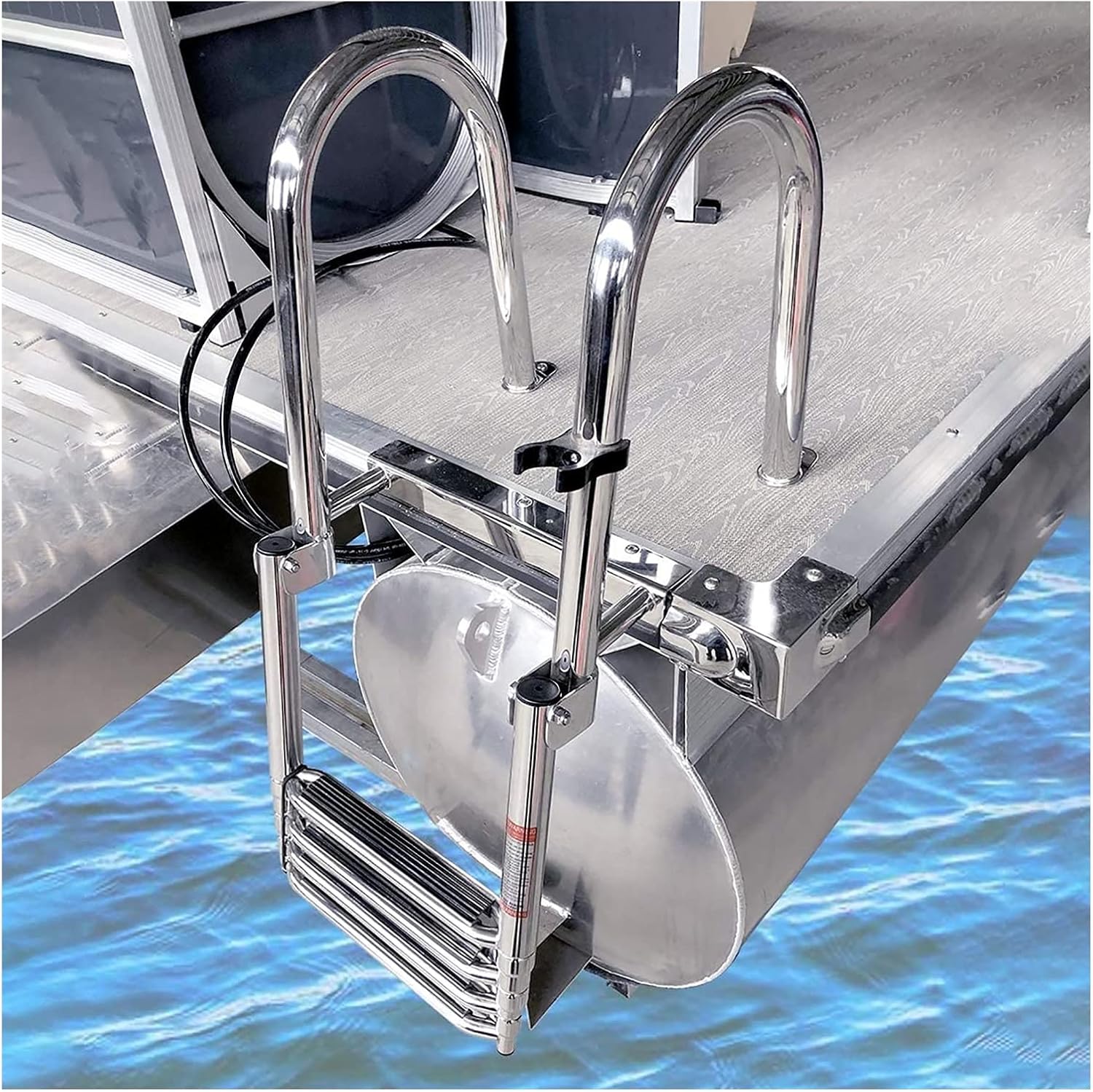 HWF Boat Ladders 4 Step Folding with Handles, Boat Ladders