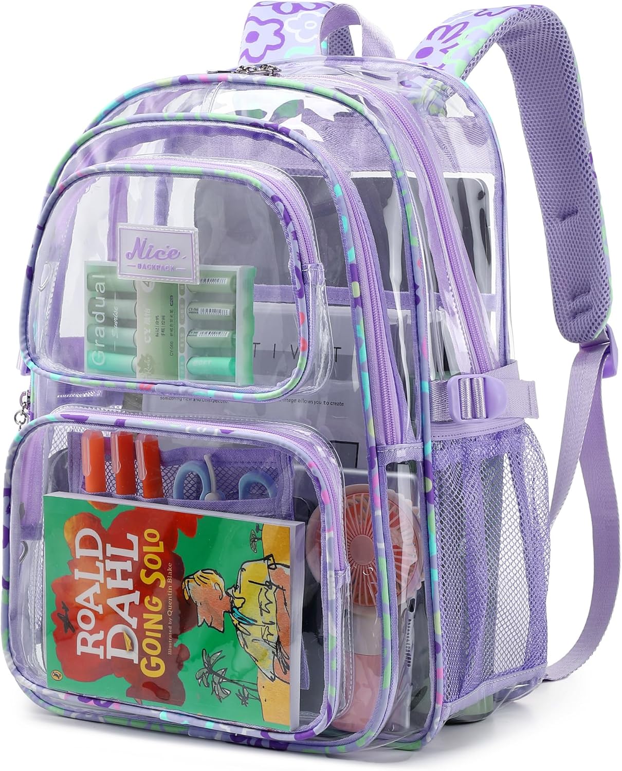 OKKID Clear Backpack for School Girls Clear Bookbag Black See Through Bag Heavy Duty Transparent Backpack for Stadium Events - Image 8