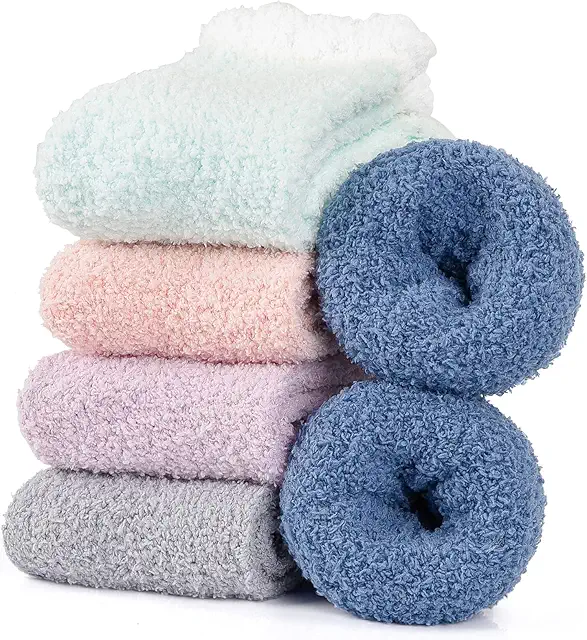 Chaussettes Chaudes Femme Polaire Hiver - 5 Paires Douces et Moelleuses