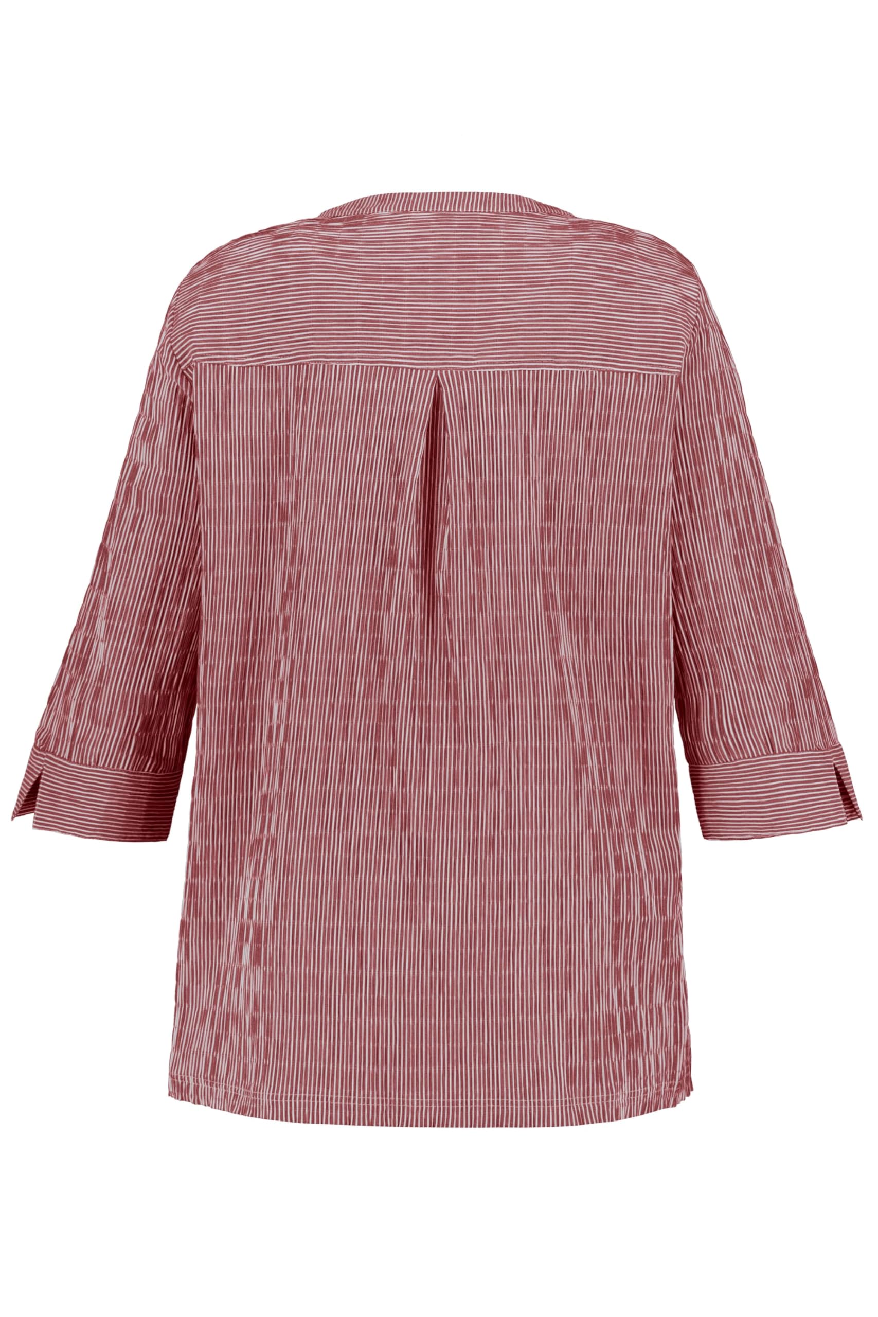 Ulla Popken Túnica Bubble, Escote en Forma de corazón, Pliegues pespunteados, Manga 3/4 797456