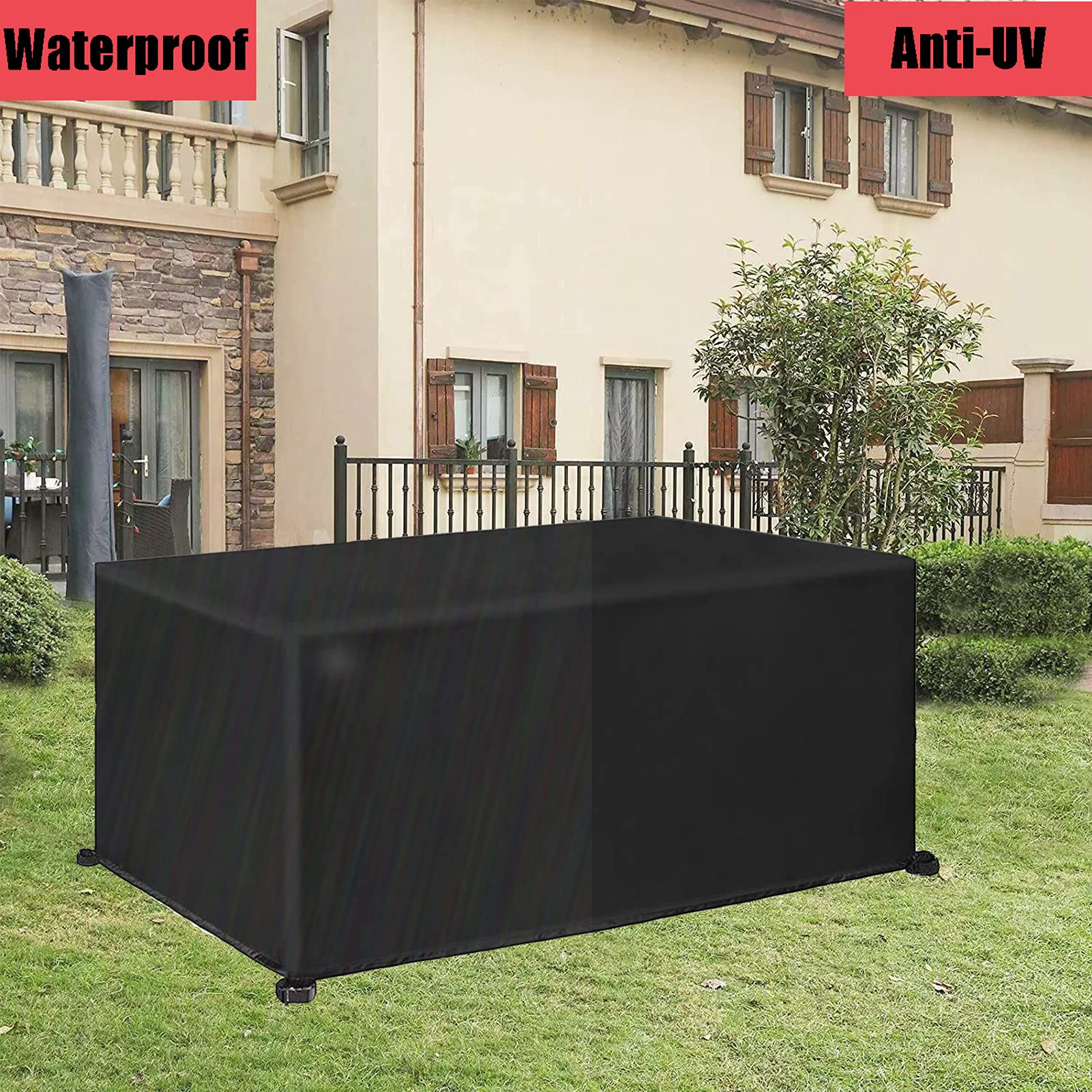 FOGUO Patio Furniture Cover Sets Waterproof 98x83x35in, Garden Furniture Covers Rectangular, 420D Oxford Large Outdoor Furniture Covers, Garden Table Covers Square