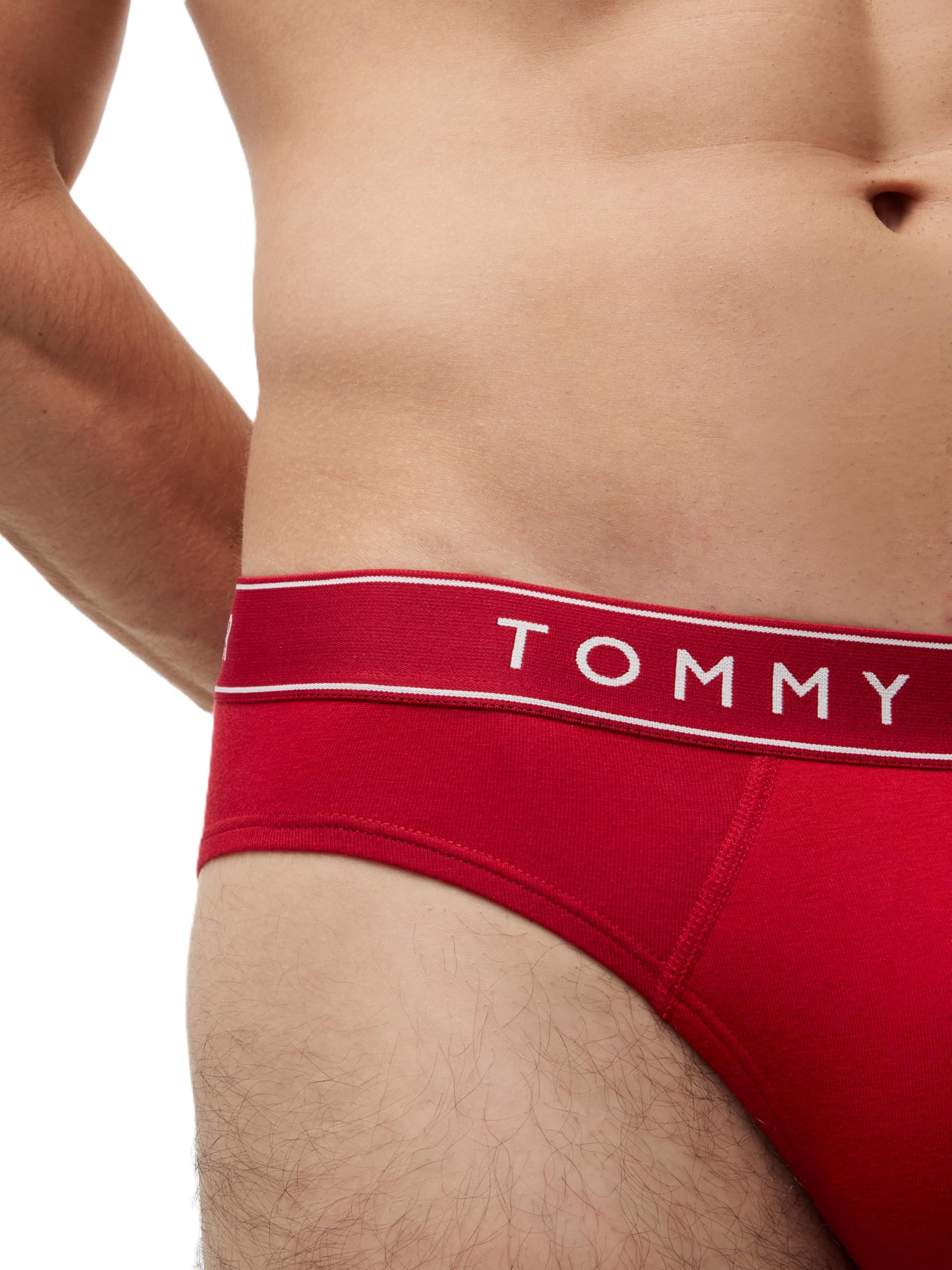 Tommy Hilfiger Uomo Slip Hipster Confezione da 3 con Fascia con Logo