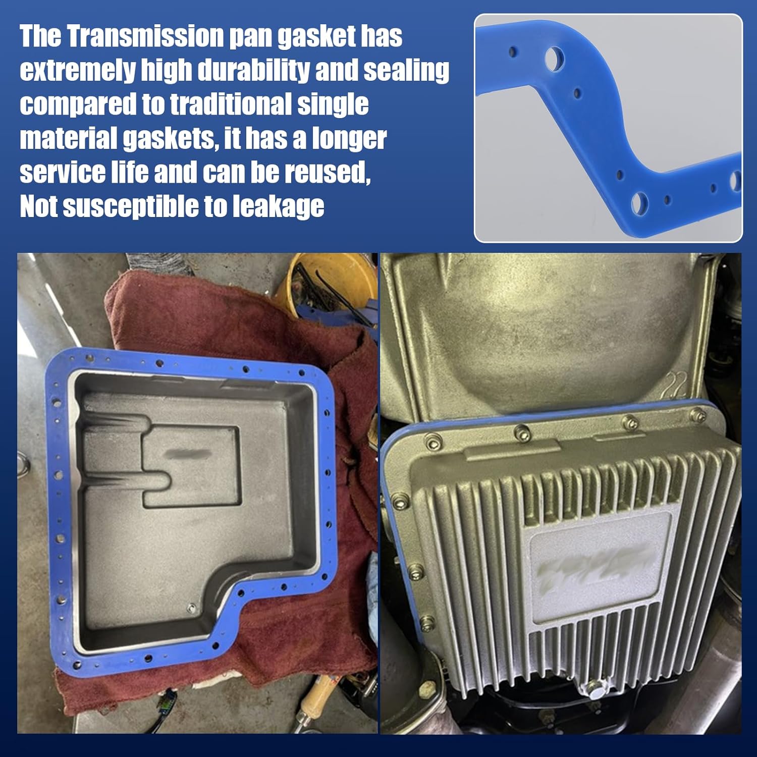 93108 Transmission Oil Pan Gasket for Ford C6, Upgraded with Steel Shim Inside Thicker, Better Sealing 1 Pack