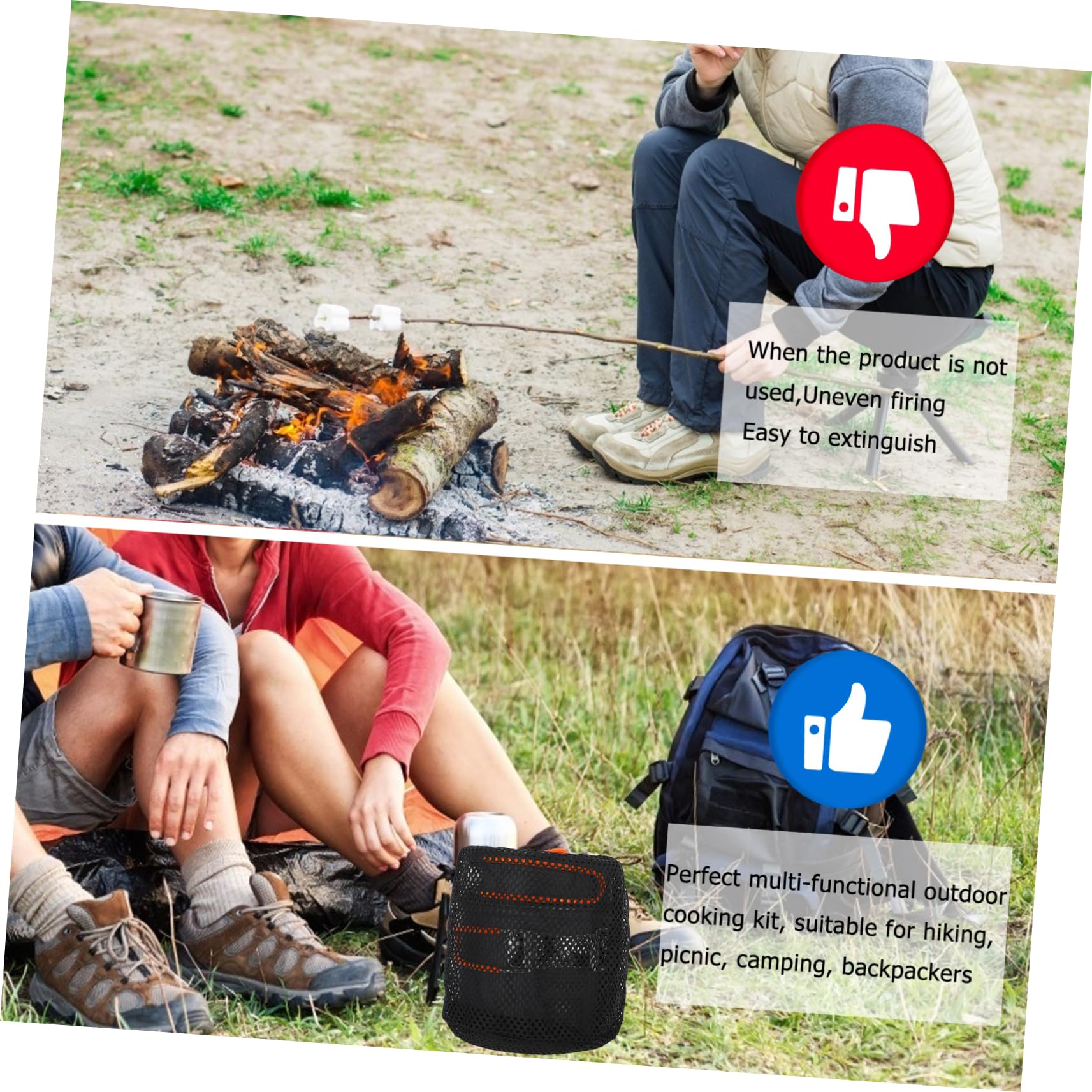 GANAZONO 1set Camping Cookware Set Person Portable Cookware Kit for Outdoor Cooking Hiking and Backpacking Includes Stew Pot Frying Pan Plates and Cups