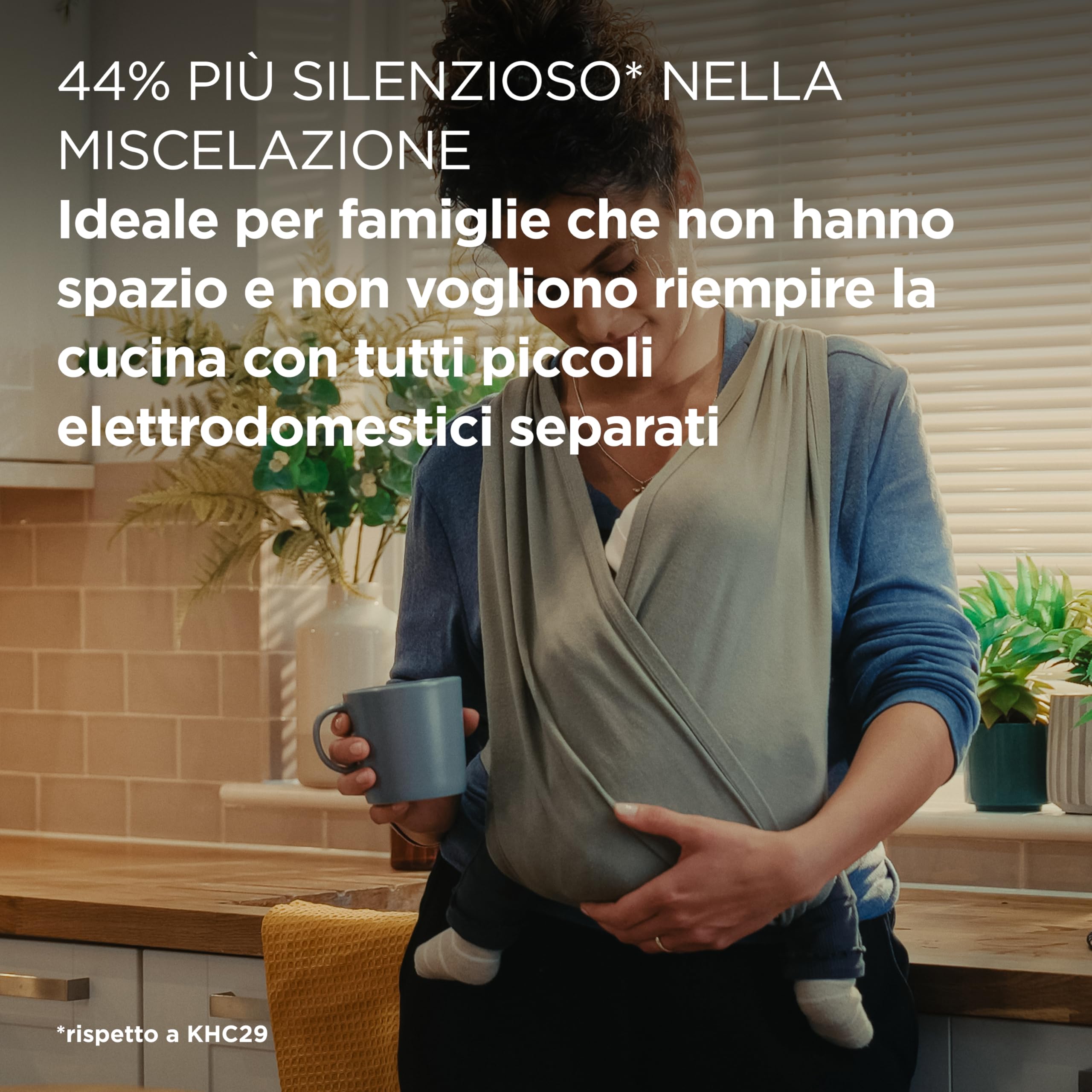 Kenwood Multi Tasker – Impastatrice Planetaria con Testa Sollevabile, Ciotola 4,3L, Capacità 1,7 kg Impasto, con accessorio Frullatore, Attacco Accessori e Paraschizzi, Bianca (KHC30.000WH)