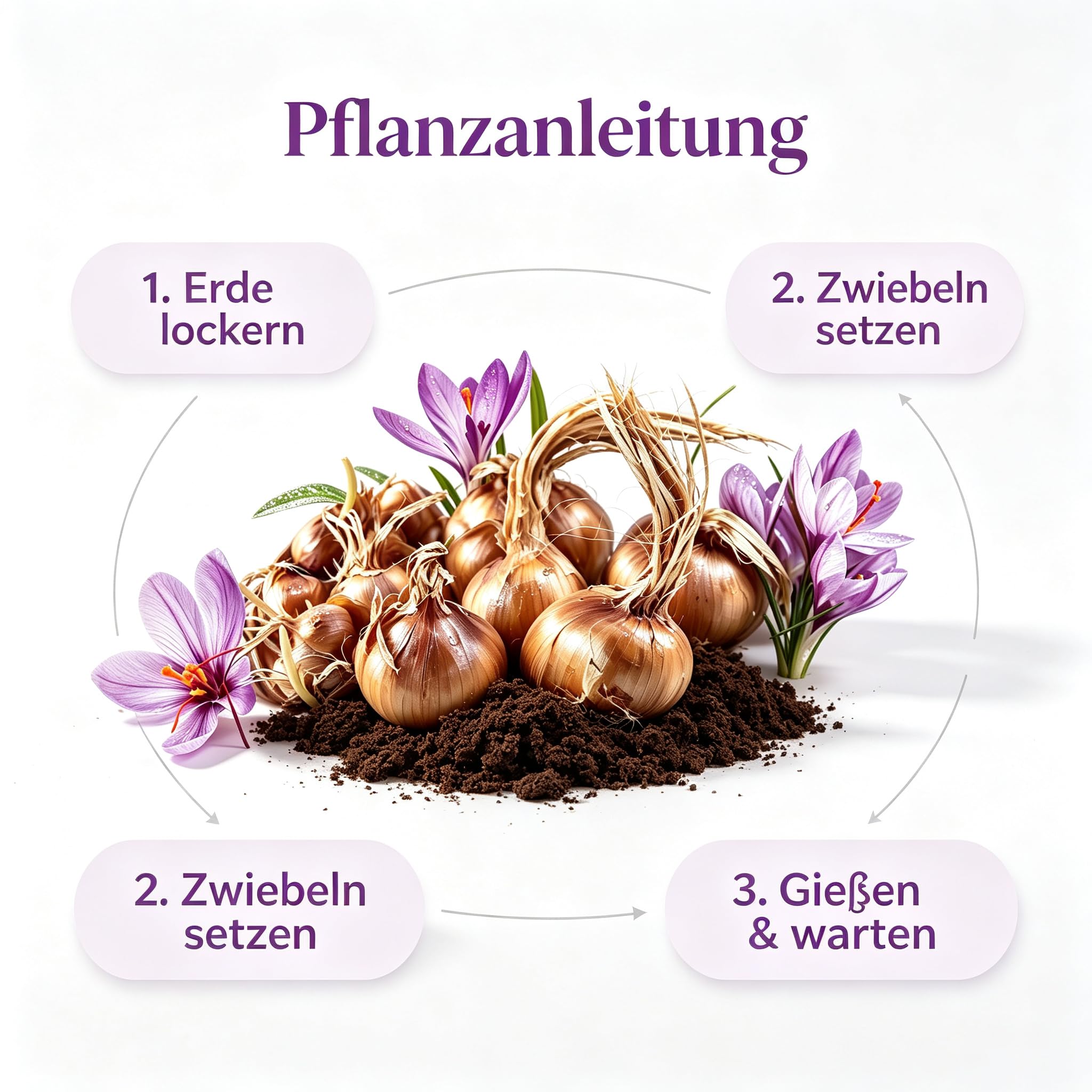 Einzigartige Safranzwiebeln| Frostresistent,Pflegeleicht,Für Alle Arten von Gärten-15Rhizome
