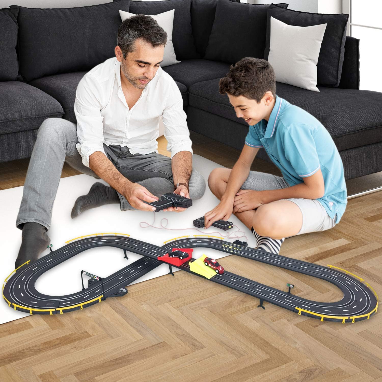 Review Product Golden Bright Stunt Jump Road Racing Set- Electric Powered , Black
