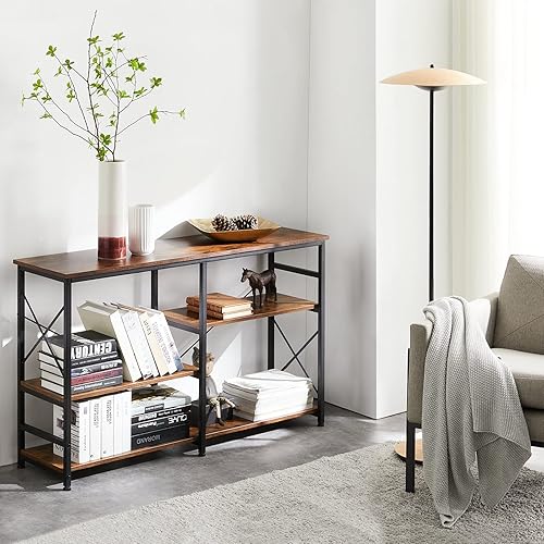 Miniatura 2 de YOUDENOVA Mesa de sofá rústico mesa de consola industrial soporte de TV de 3 niveles estante multifuncional para entrada sala de estar pasillo 47