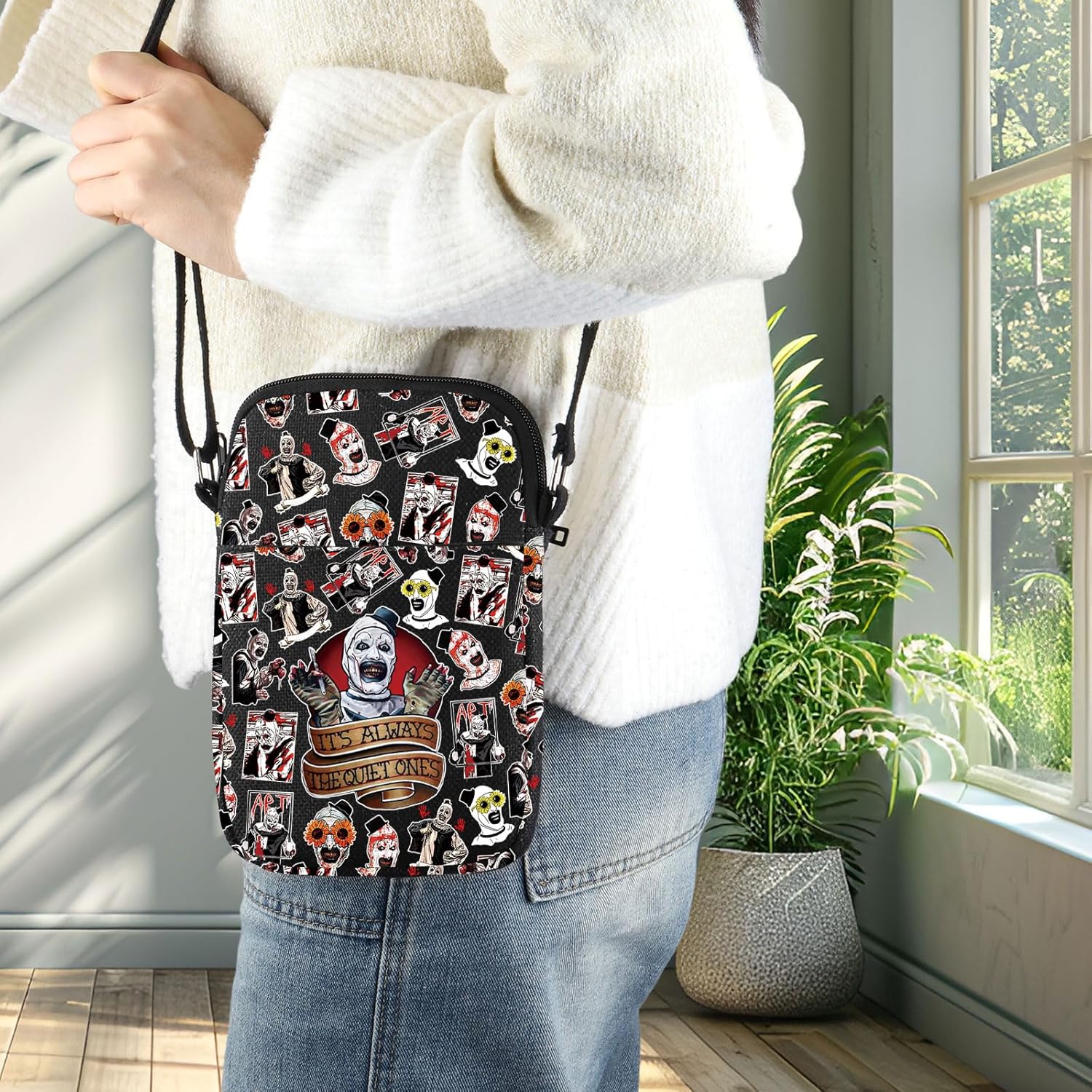 BWWKTOP Art Clown Crossbody Bag Horror Clown Inspired Gift Scary Art Clown Merchandise - Image 6