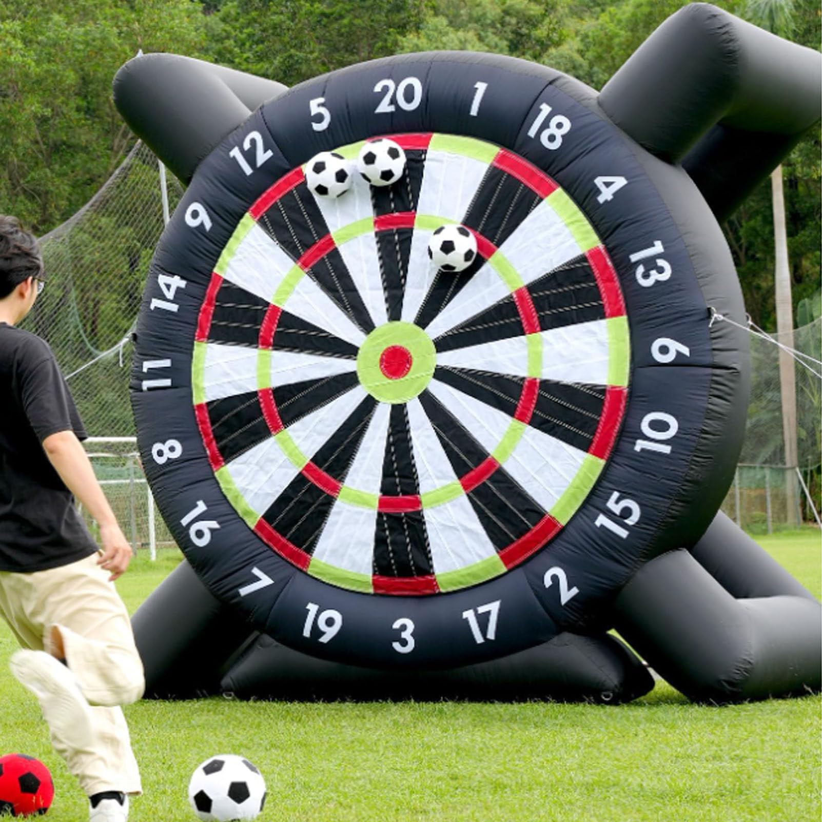 Oiyekntd Dartboard Inflatable Target Game, Portable Soccer Training High-Adhesive Football Dart Set with Blower and 8 Balls for Outdoor Backyard Parties Team Building C-3M/10FT
