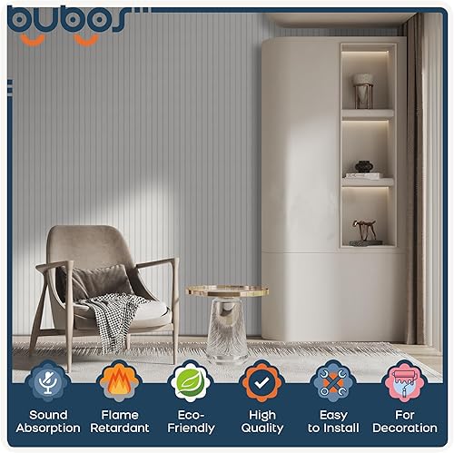 Miniatura 3 de BUBOS Paquete de 6 paneles acústicos grandes, paneles insonorizados de 48 x 12 pulgadas para paredes, paneles acústicos autoadhesivos, paneles de