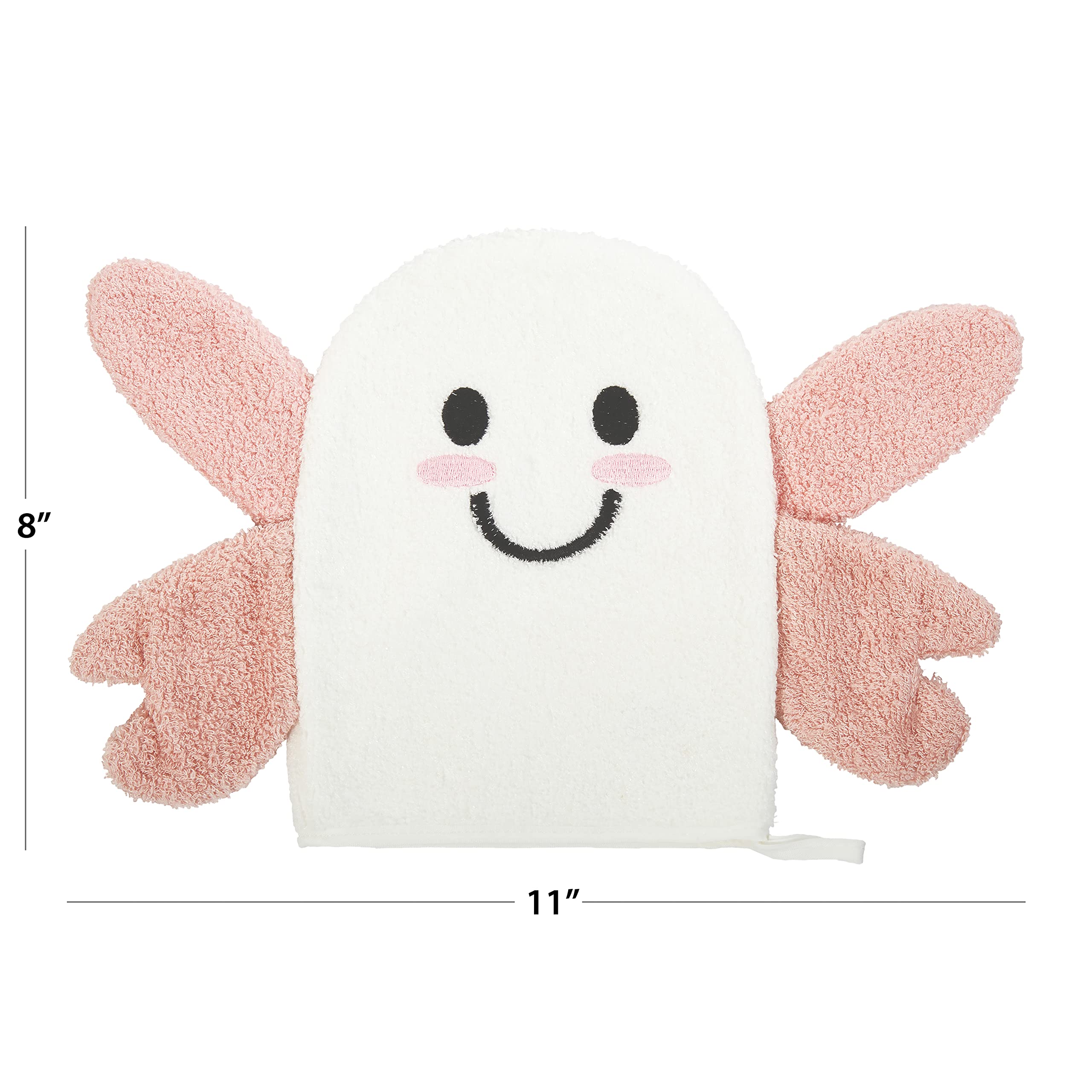 C.R. Gibson BMIT-24246 Gant de toilette pour bébé, 100 % coton, motif papillon mignon, unisexe, 16,8 cm de large x 19,1 cm de long, multicolore