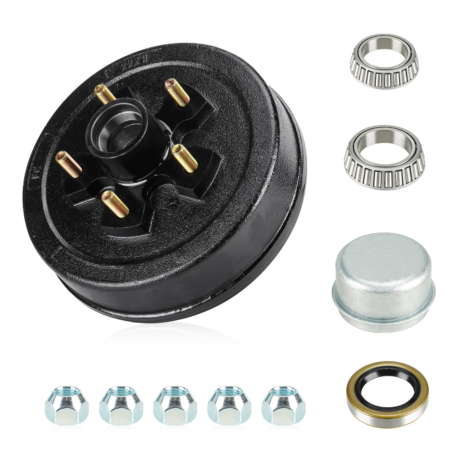 Photo 1 of New 10" X 2-1/4" Trailer Brake Drum Kits 5 on 5" Bolt Circle for 3500lbs Axle