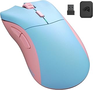 Glorious Model D Forge - Ratón inalámbrico para Juegos Azul y Rosa, 6 Botones programables, 80 Horas de duración de la batería, Sensor de 19 K, Mouse Ligero para Juegos de 58 g, edición Limitada