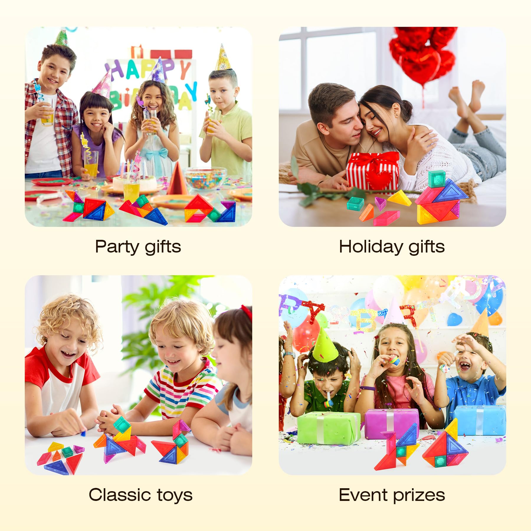 Puzzle Magnetico 3D Tangram – Tangram Magnetico per Bambini dai 3 Anni in su con 32 Tessere, Gioco Educativo da Viaggio per Bambini, Perfetto Come Regalo per i Bambini
