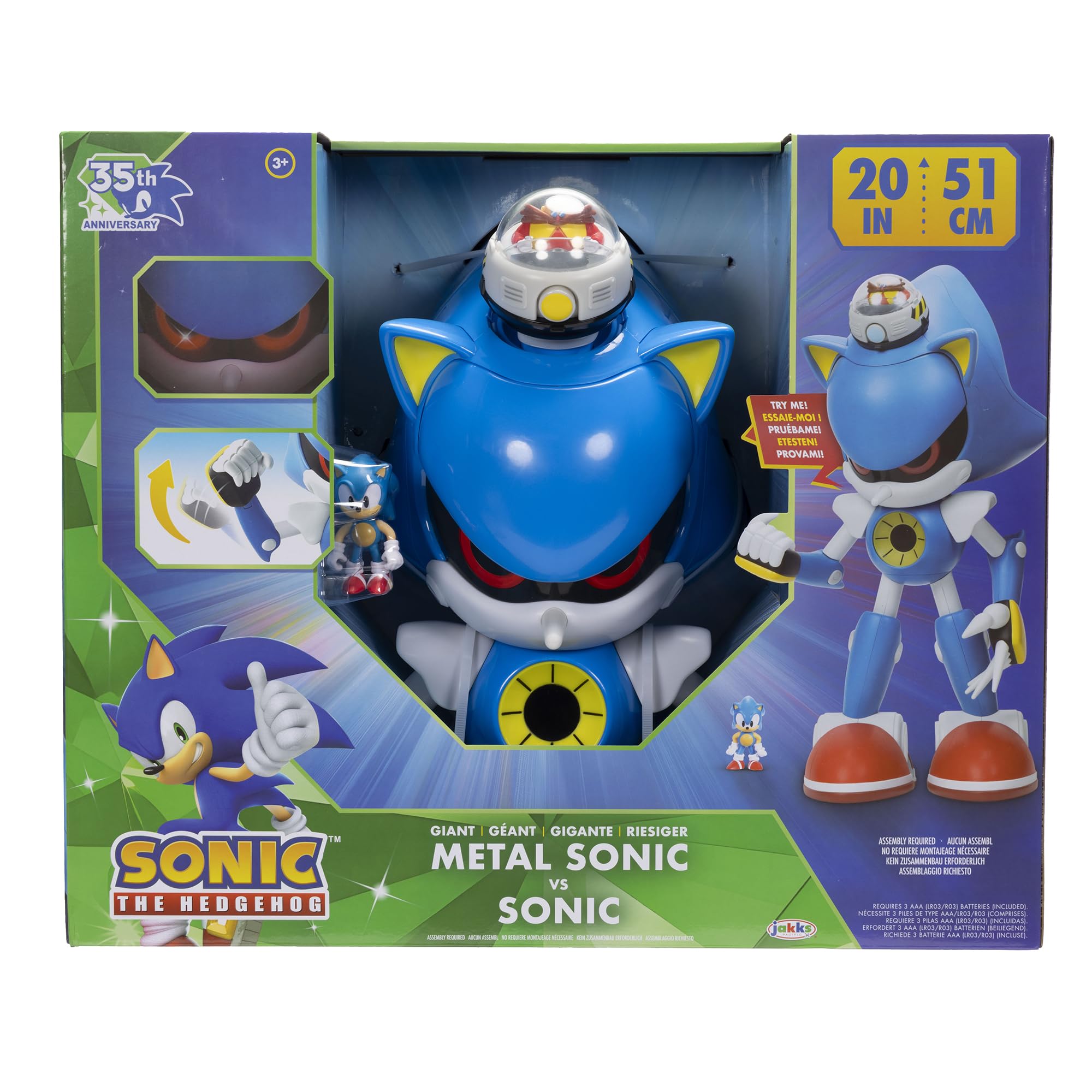 Sonic The Hedgehog 50.8cm Metal Sonic vs 6.3cm Sonic Ensemble de Figurines articulées