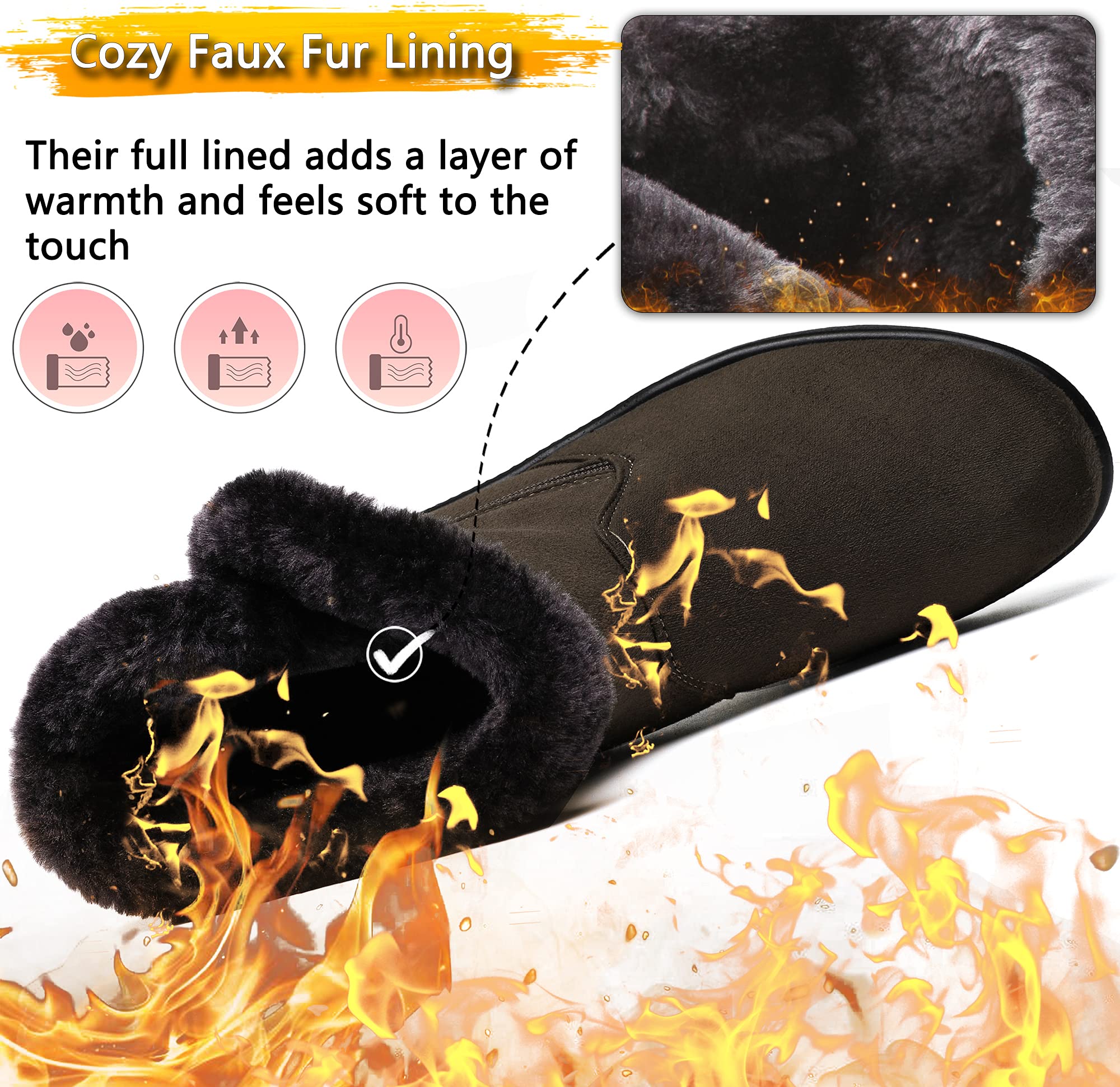 Vunavueya Stivali Donna Invernali Scarpe Stivaletti da Neve con Imbottitura Calda Stivali alla Caviglia Caldi Boots Scarpe 35-41.5