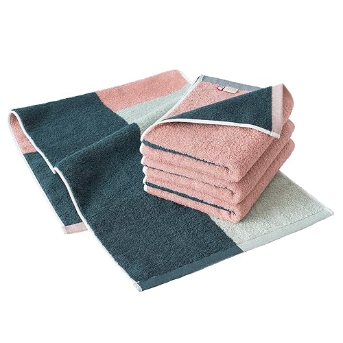 ブルーム 今治タオル 認定 フェイスタオル 4枚セット カクテルタオル 日本製 (ピーチグリーン)