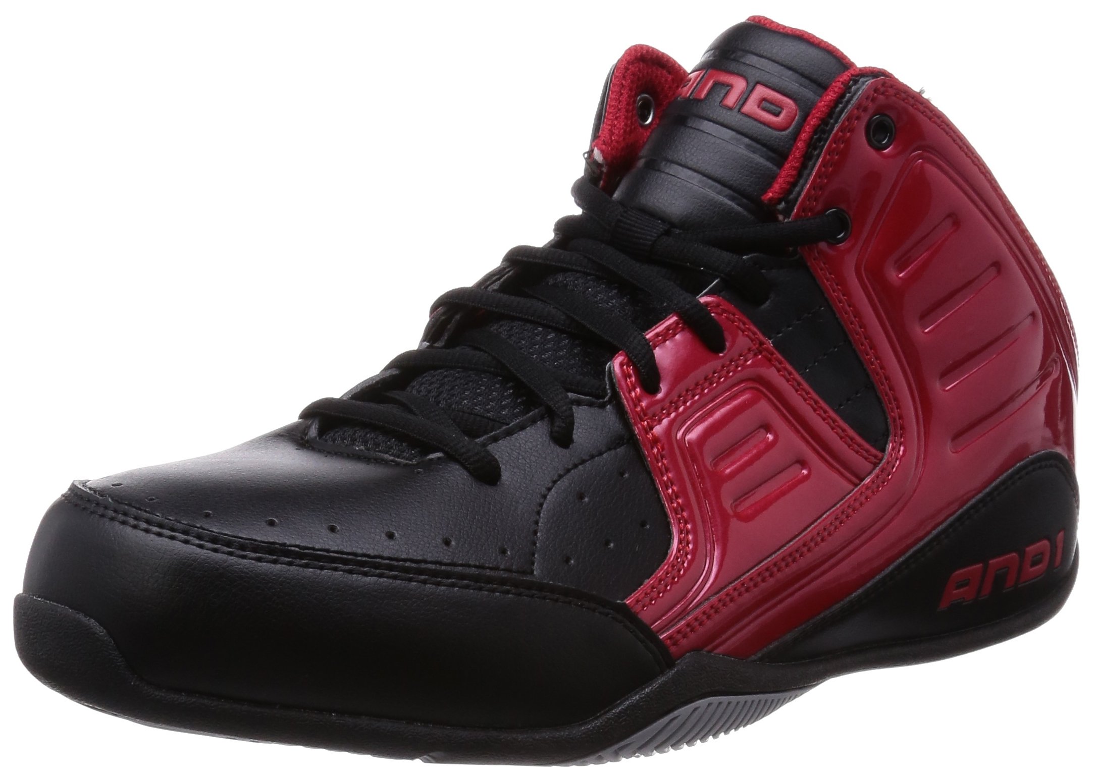 AND1 Mens Rocket 4.0 Mid Basketball Sneakers Shoes Casual - Black,Red