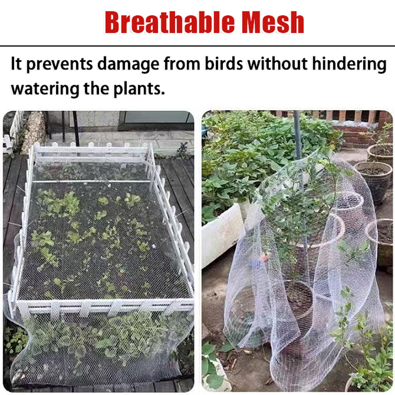 Malla Antigranizo,Malla Antigranizo para Plantas De JardíN,Red Protección De Frutas Y Verduras,Malla Anti-PáJaros,Resistente Al Desgarro,Tamaño Cortable,para Huertos Y invernaderos