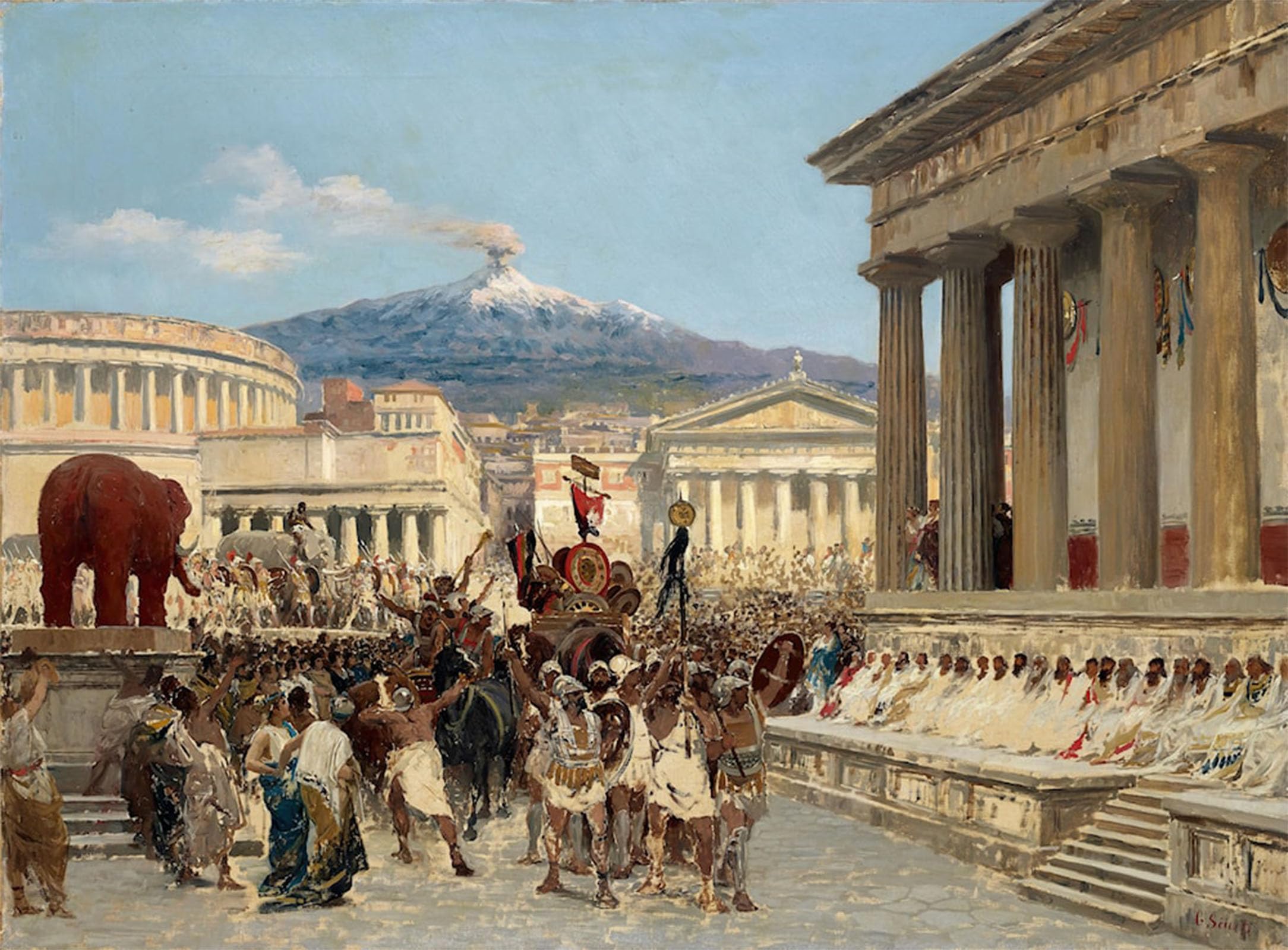 ARTXLXXBN Famous Art Print Poster Vintage Wall Art the Catanians Over the Libyans by Giuseppe Sciuti Canvas Art Poster for Home Decor 60x90cm