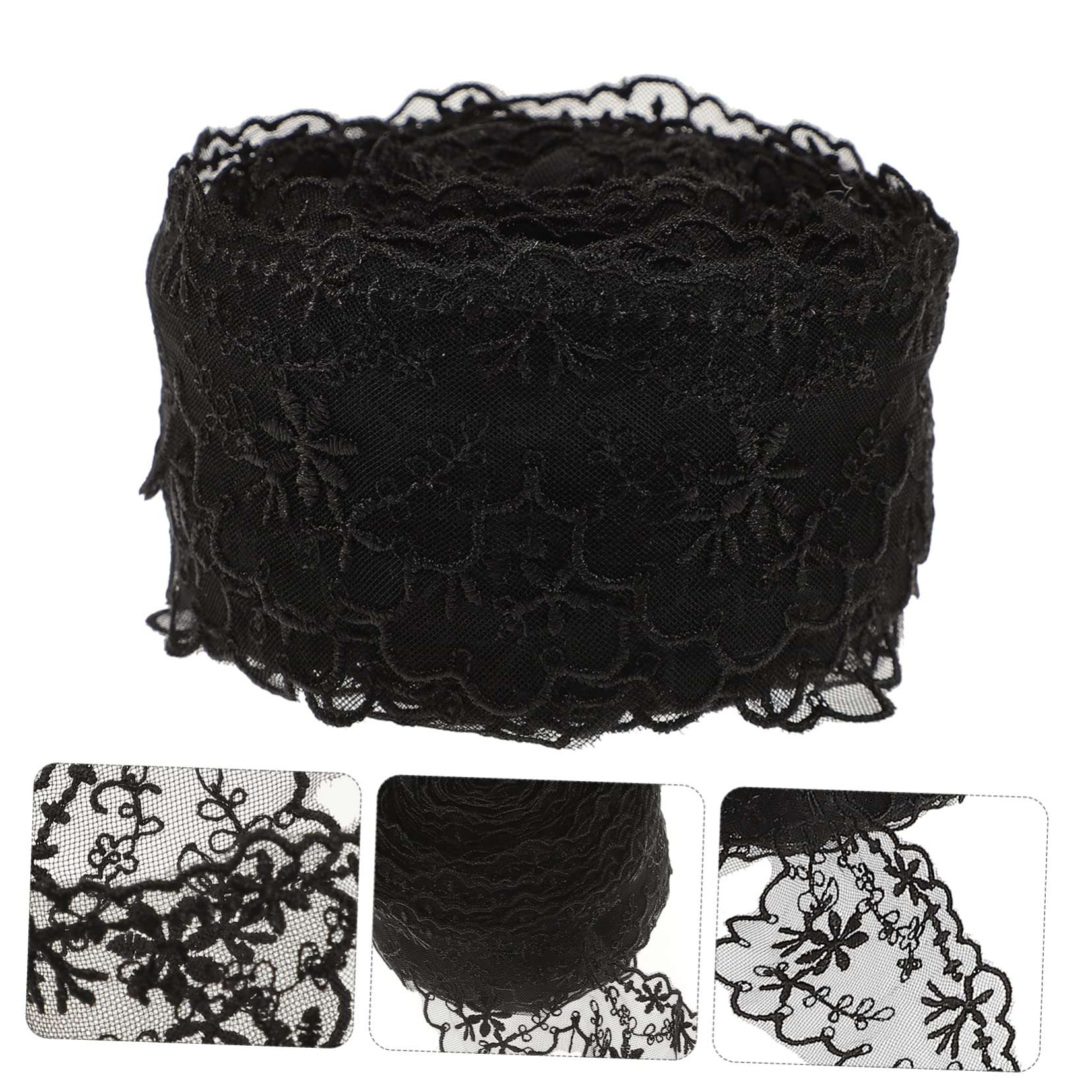 TEHAUX 4rollos Cinta De Encaje Decorativa Para Costura Bordado De Flores Yardas Para Vestidos Decoración De Jarras y Manualidades
