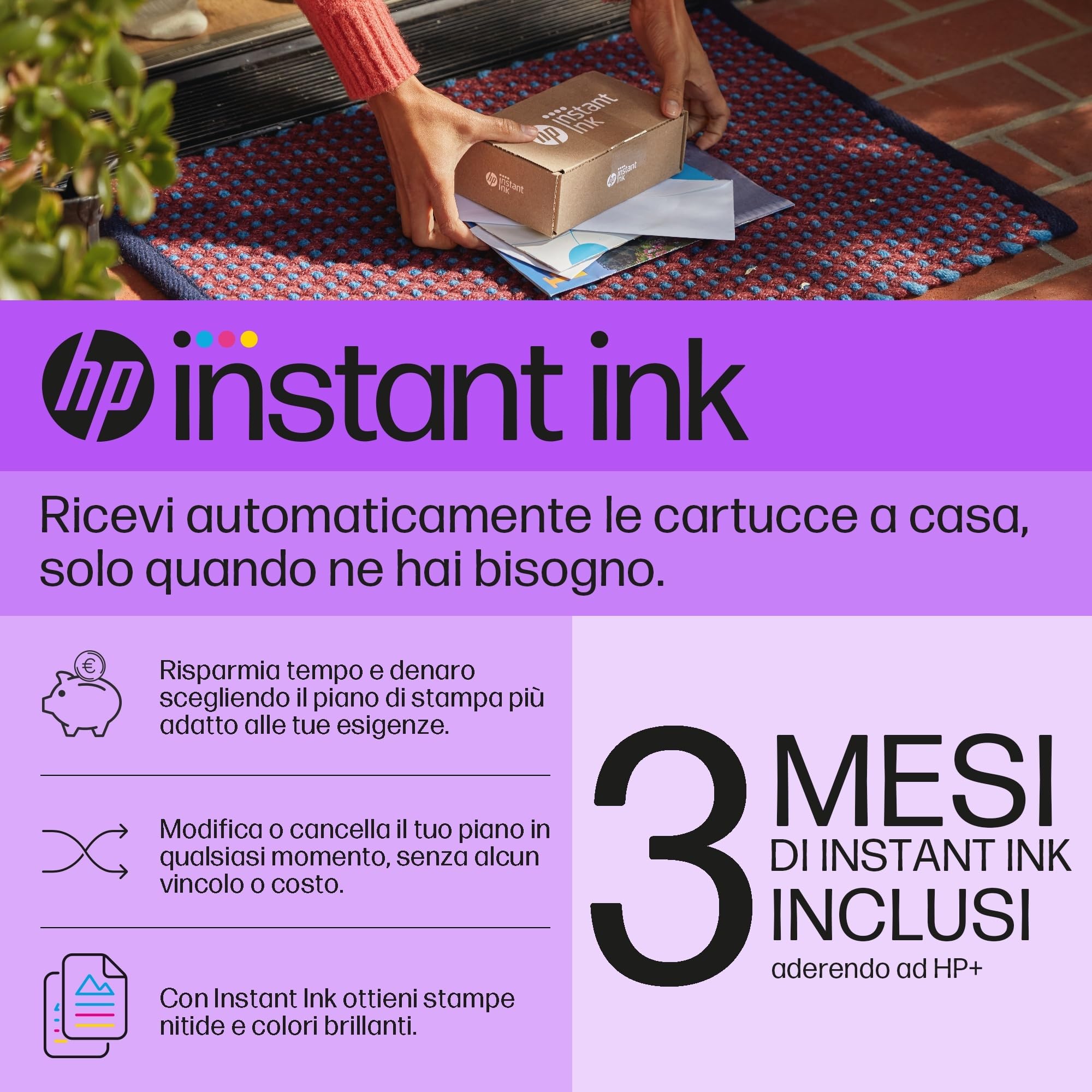 HP OfficeJet Pro 9132e 404M5B, Stampante Multifunzione a Getto d'Inchiostro A4 a Colori, Fronte e Retro Automatico, 25 ppm, Wi-Fi, Smart, 3 Mesi di Inchiostro Instant Ink Inclusi, Grigia