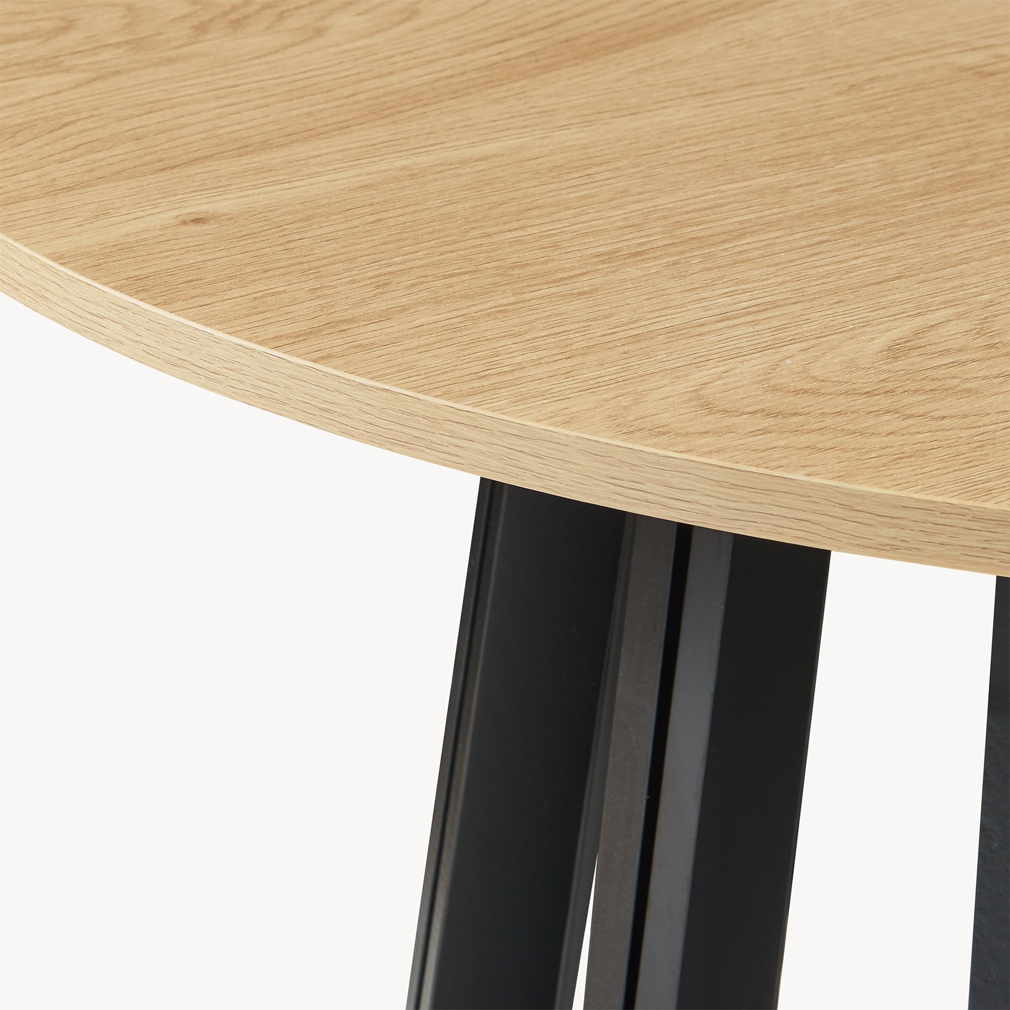 [en.casa] Tavolo Rotondo da Sala Pranzo Base Conica Tavolo Bistrot con Piano Rotondo (AxØ) 76x80 cm per Soggiorno Postazione di Lavoro Studio - Effetto Rovere/Nero