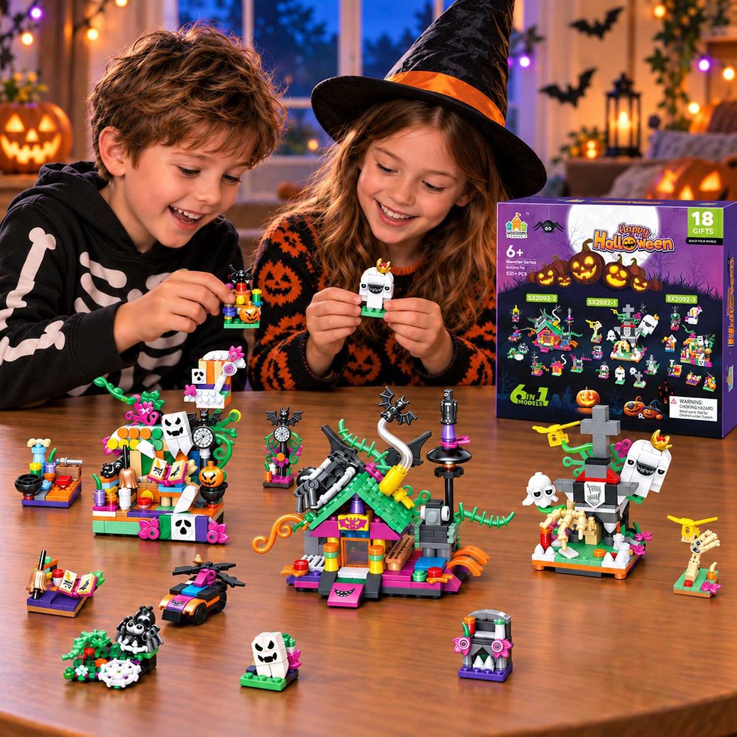 Halloween Building Blocks for Kids, Halloween Toy Set for Boys and Girls 6+ image 4