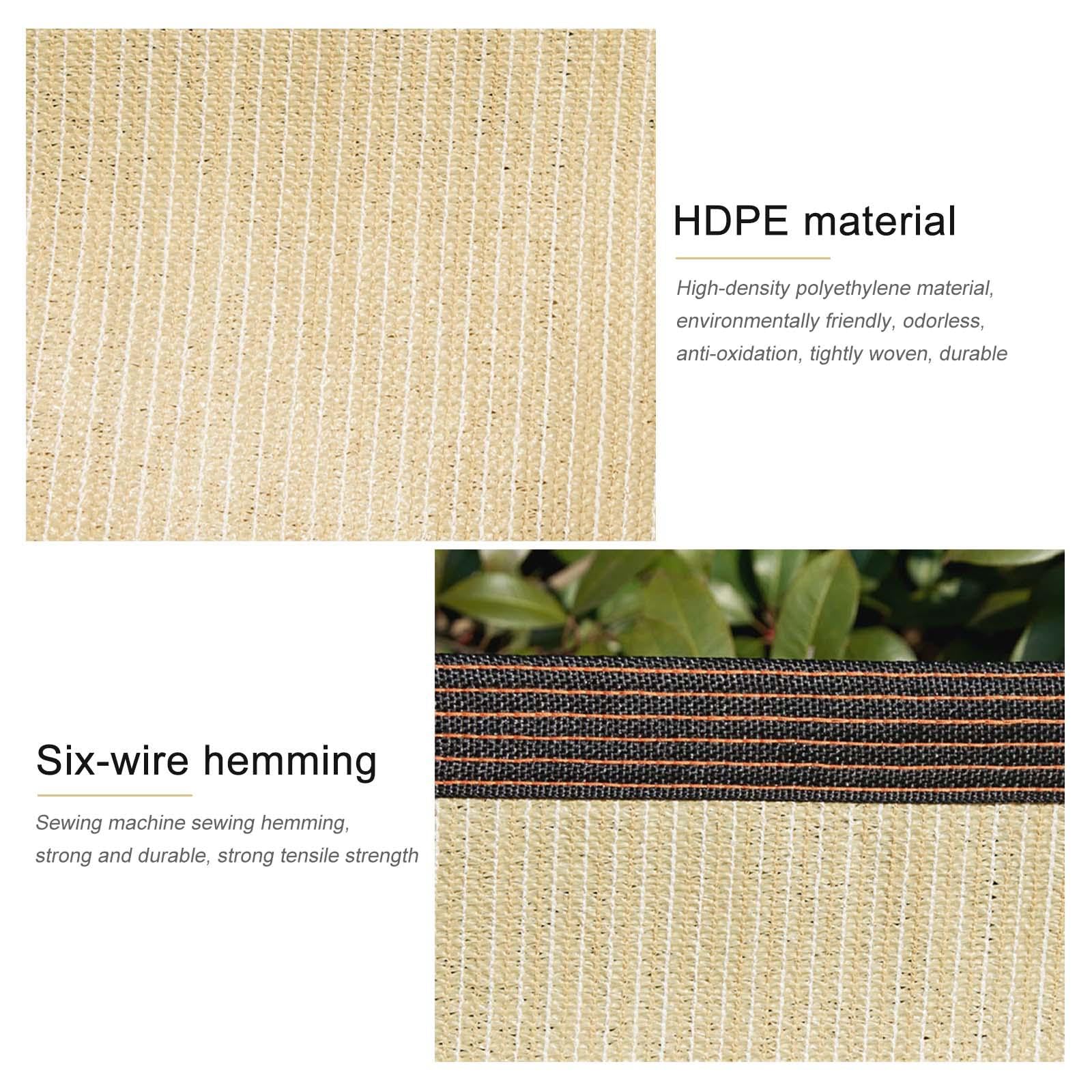 Schattennetz 2x3m, Beige – Verdickt, 85% Schatten, UV-beständig Für Balkon, Garten & Sichtschutz