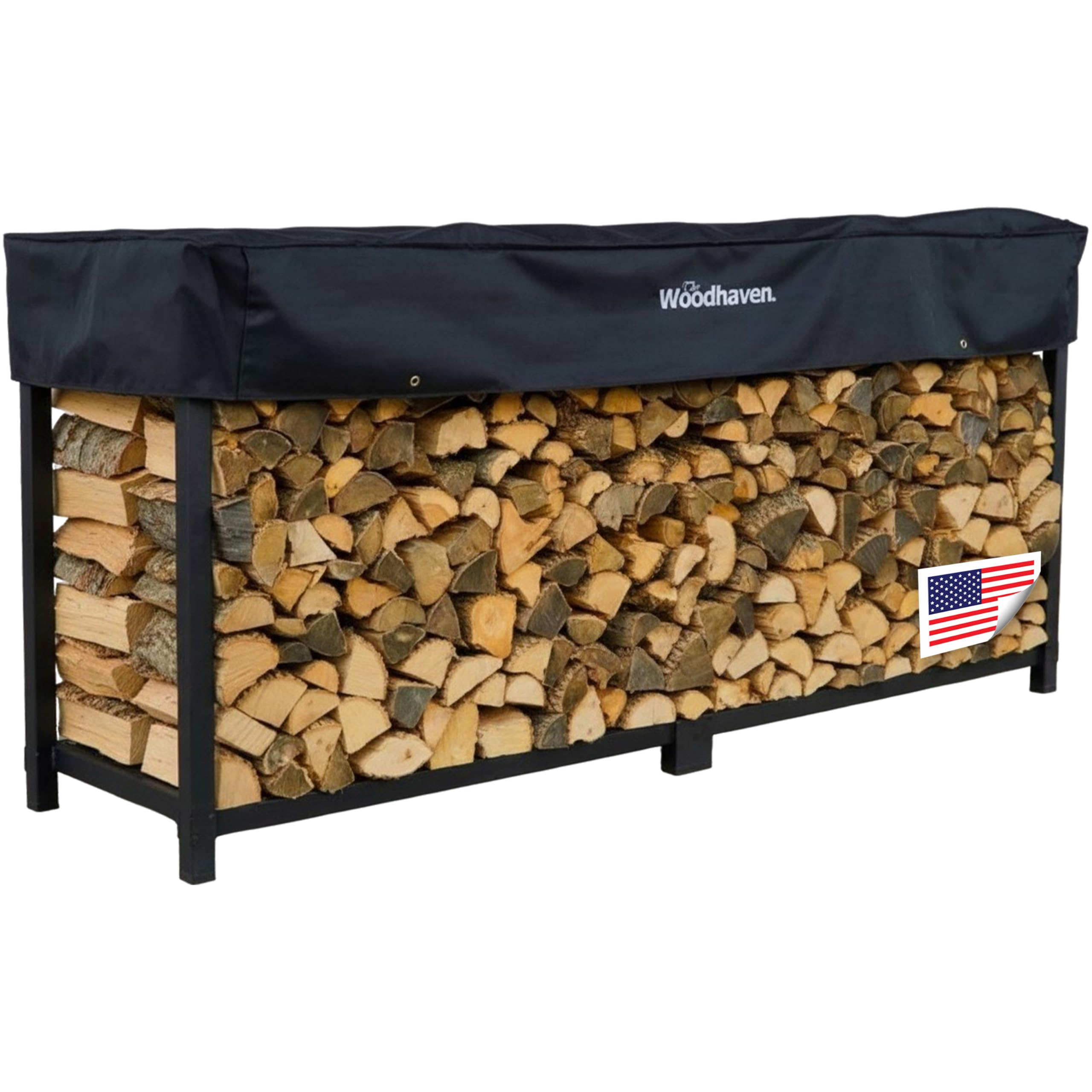 The Woodhaven 8' Black Firewood Rack